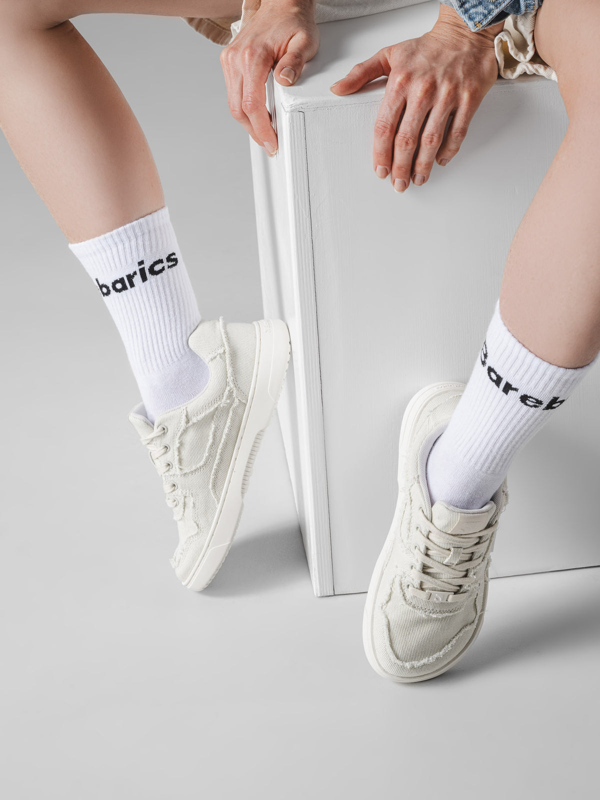 Barefoot Sneakers Barebarics Zing Denim - Cream White