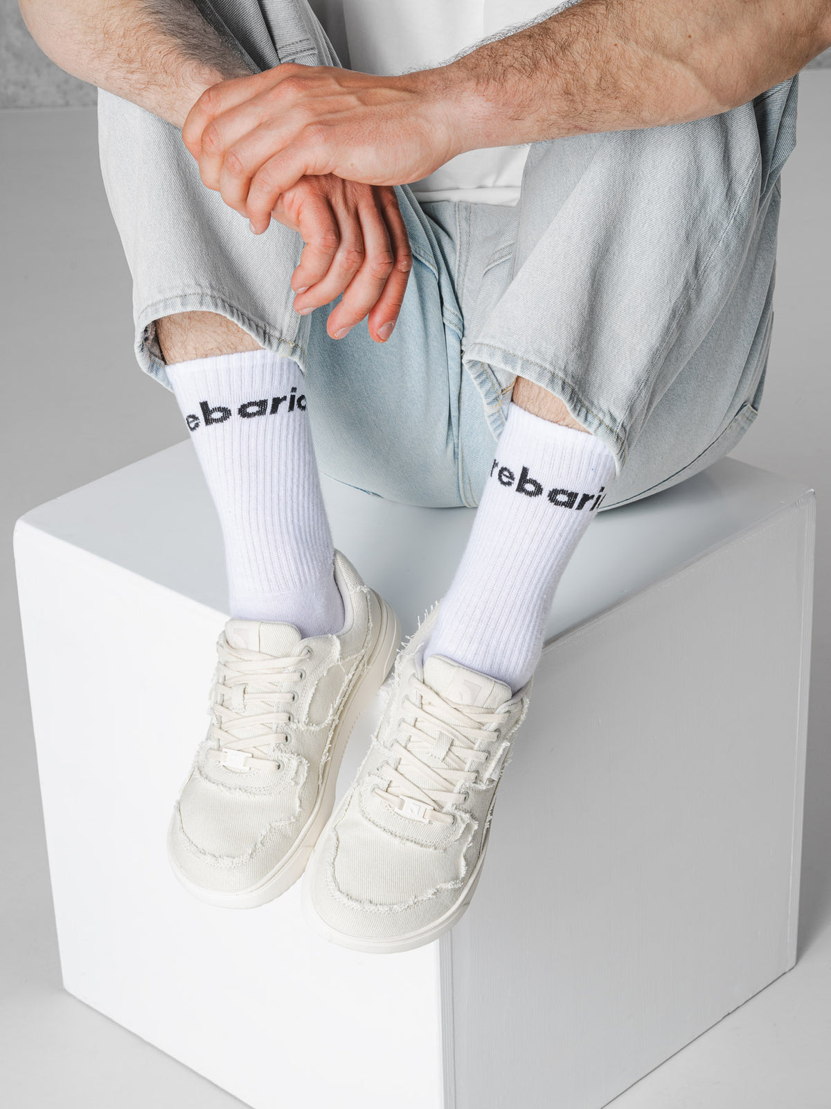 Barefoot Sneakers Barebarics Zing Denim - Cream White