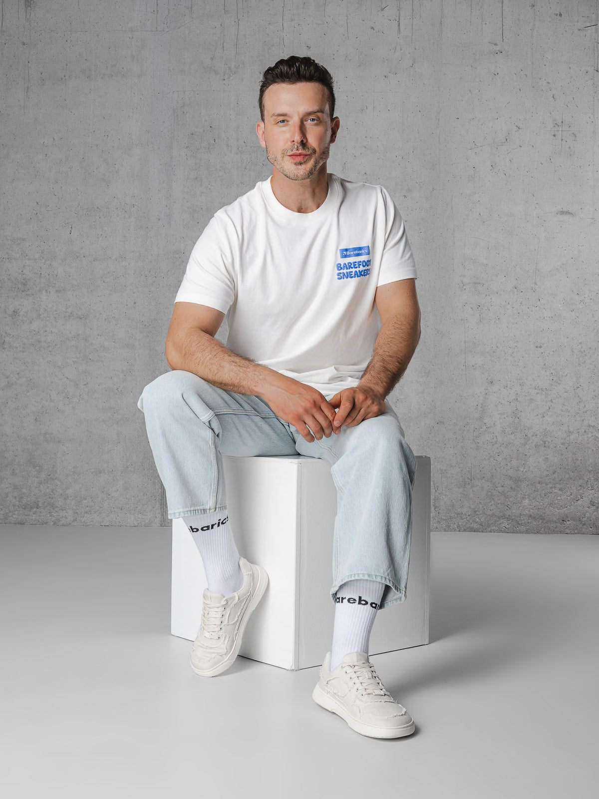 Barefoot Sneakers Barebarics Zing Denim - Cream White