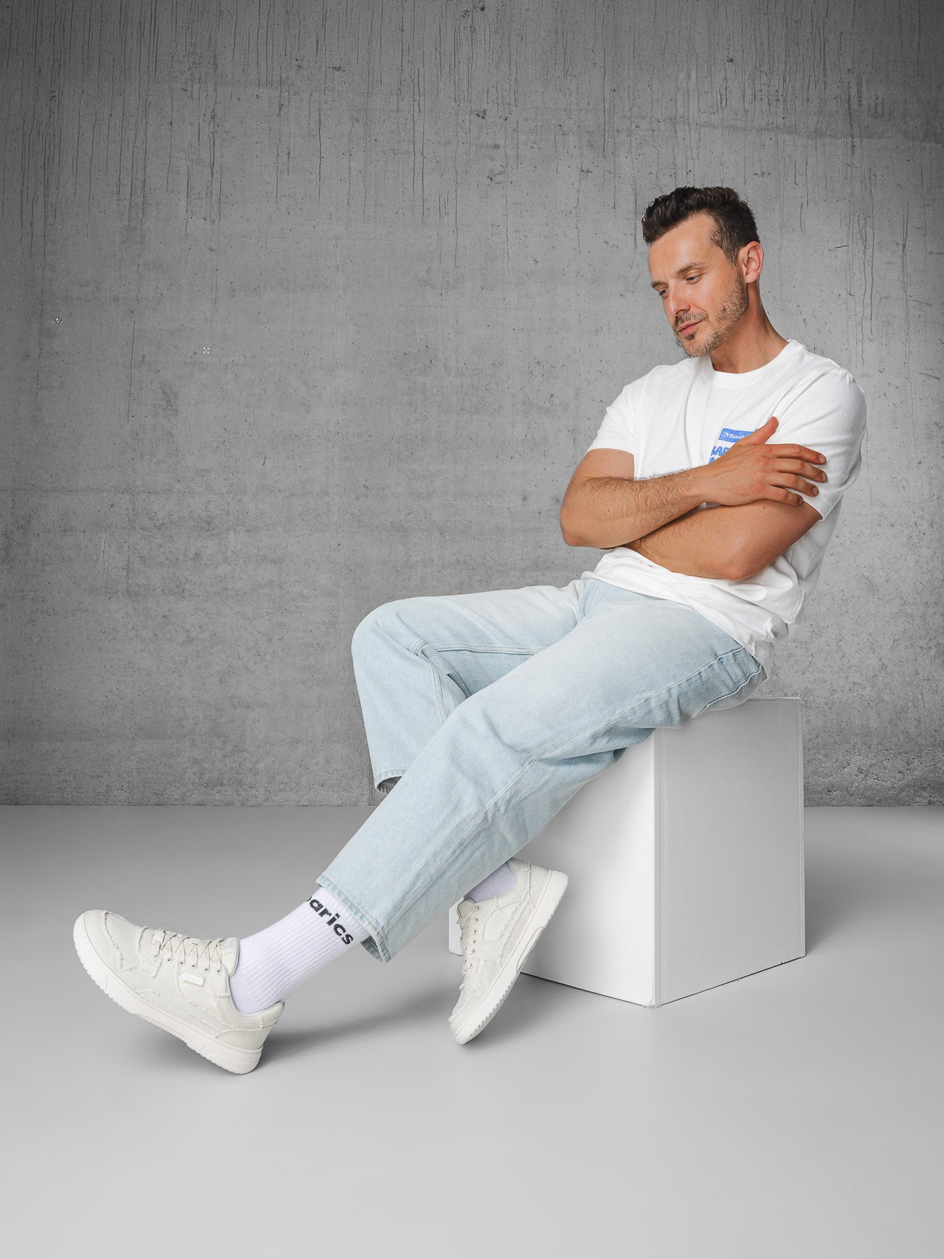 Barefoot Sneakers Barebarics Zing Denim - Cream White
