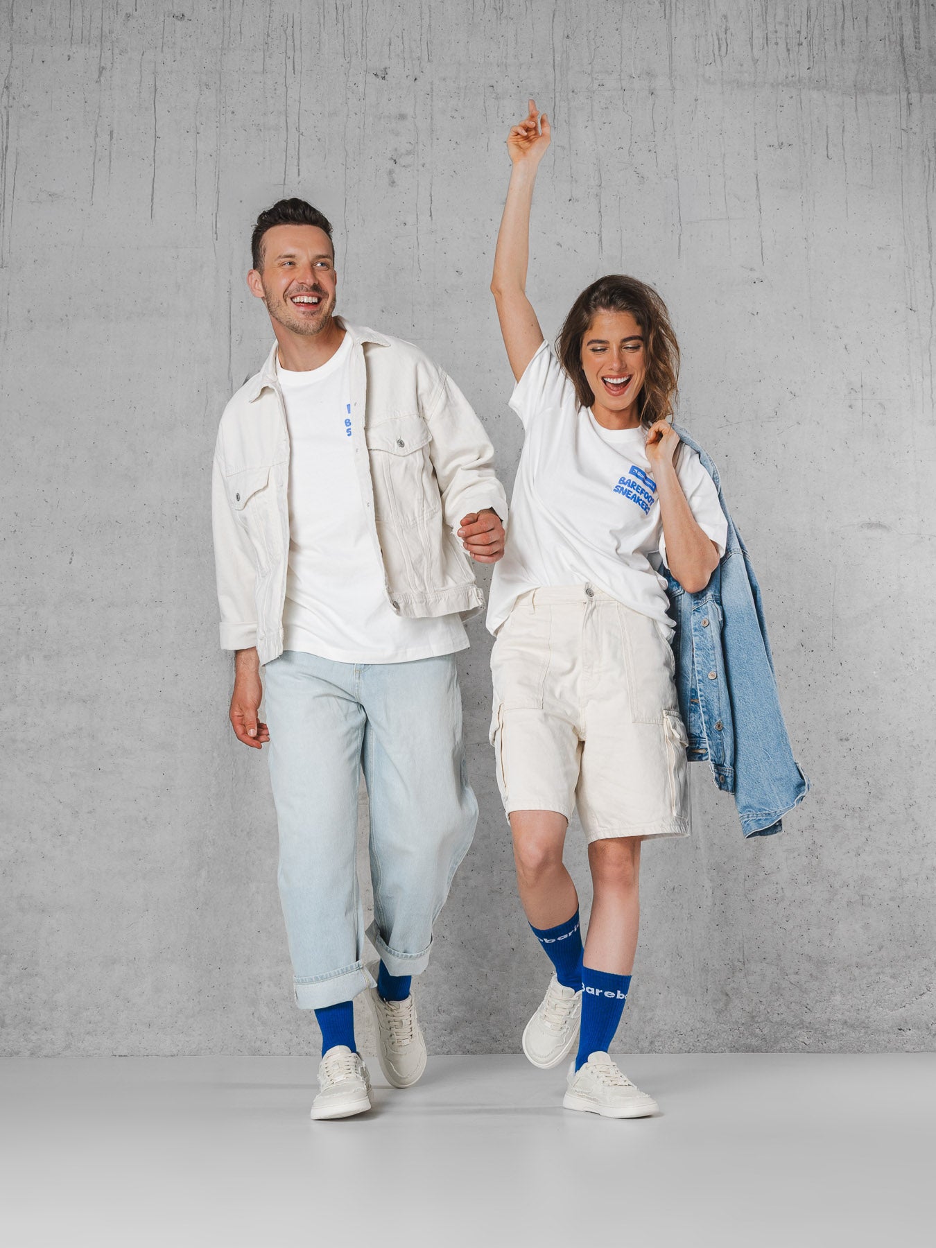 Barefoot Sneakers Barebarics Zing Denim - Cream White