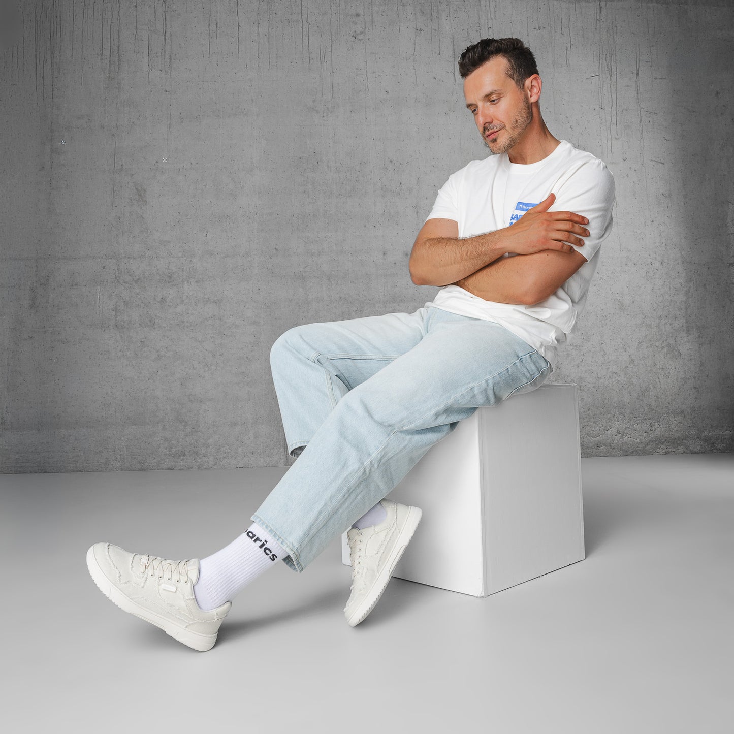 Barefoot Sneakers Barebarics Zing Denim - Cream White