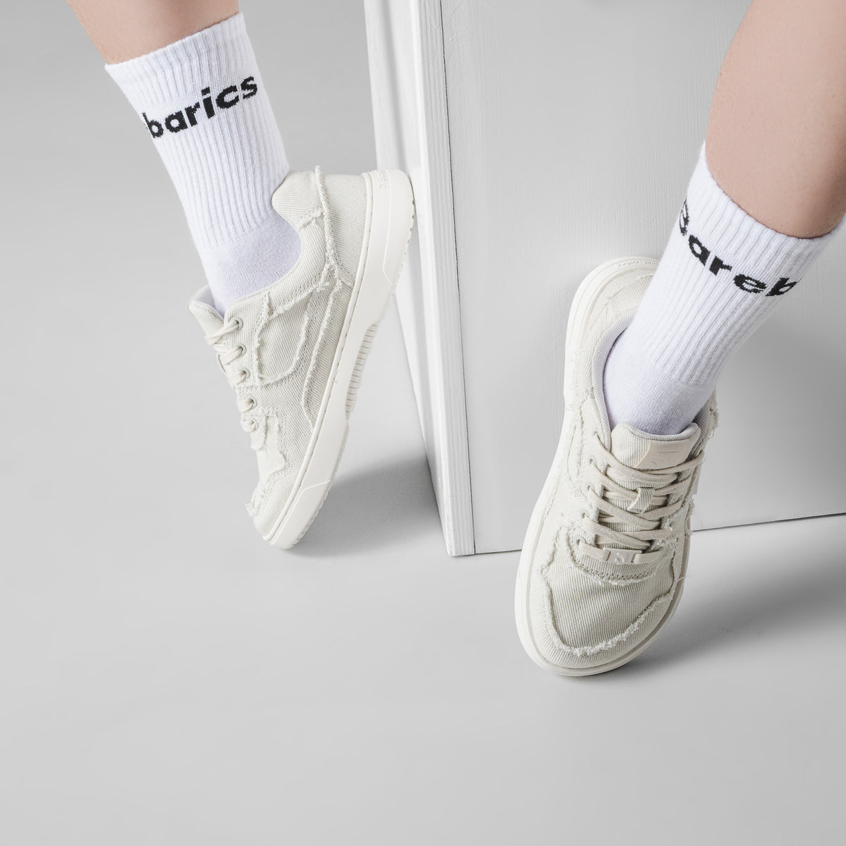 Barefoot Sneakers Barebarics Zing Denim - Cream White