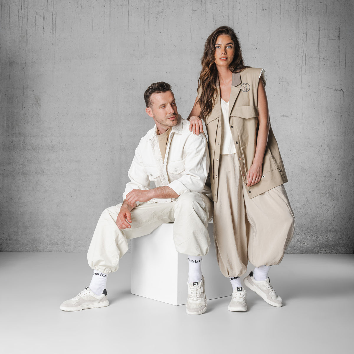 Barefoot Sneakers Barebarics Zing - Fresh - White & Beige