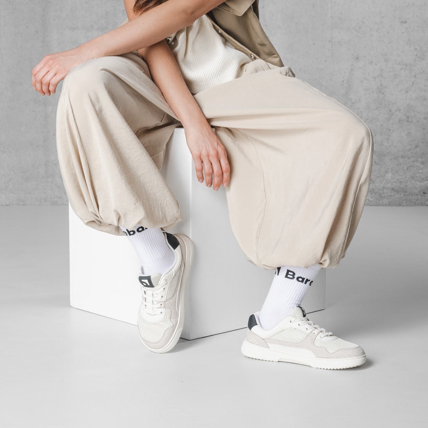 Barefoot Sneakers Barebarics Zing - Fresh - White & Beige