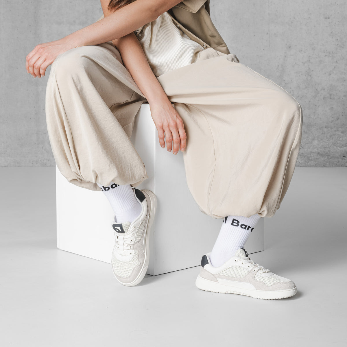 Barefoot Sneakers Barebarics Zing - Fresh - White & Beige
