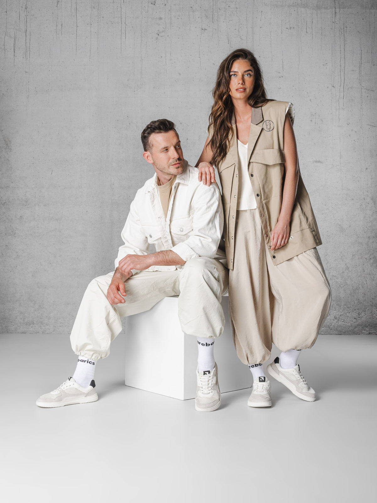 Barefoot Sneakers Barebarics Zing - Fresh - White & Beige