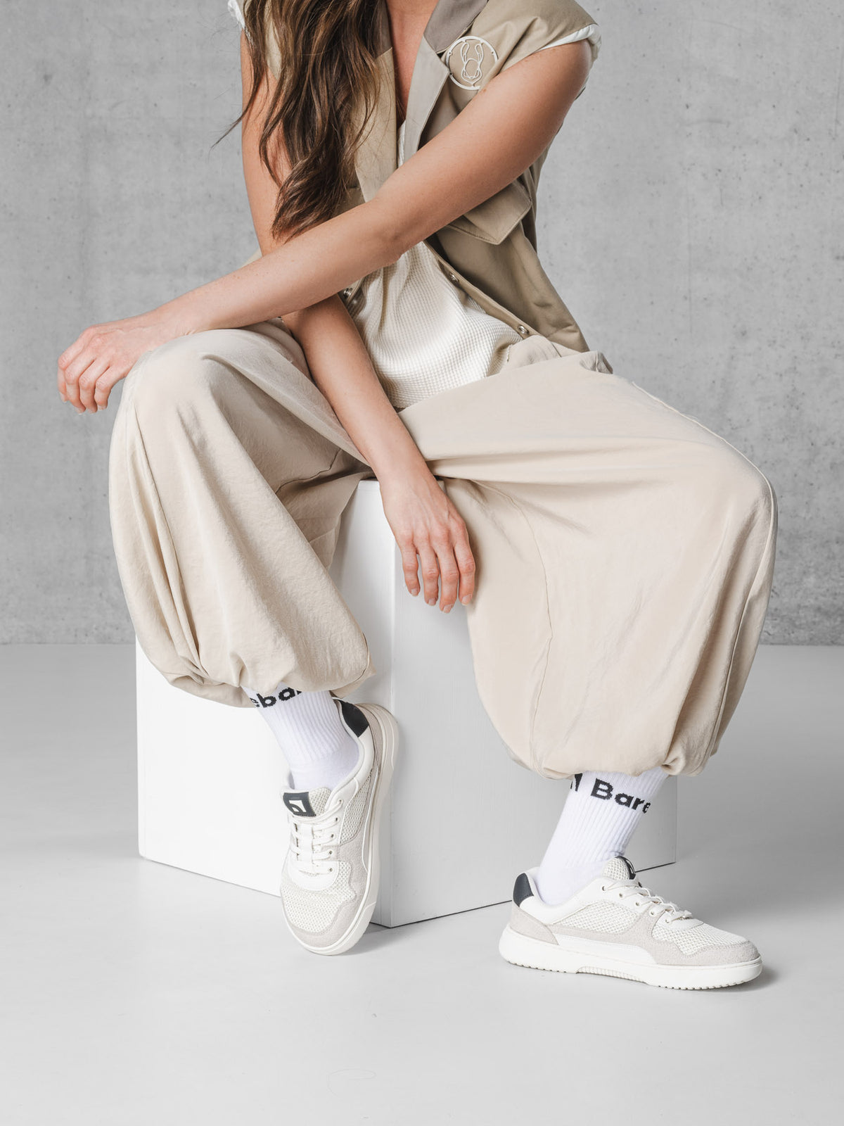 Barefoot Sneakers Barebarics Zing - Fresh - White & Beige