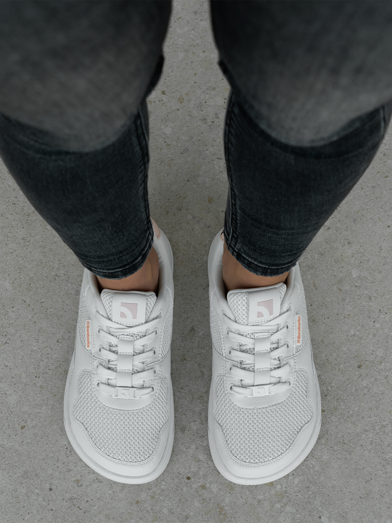 Barefoot Sneakers Barebarics Zing - Fresh - White & Coral Pink