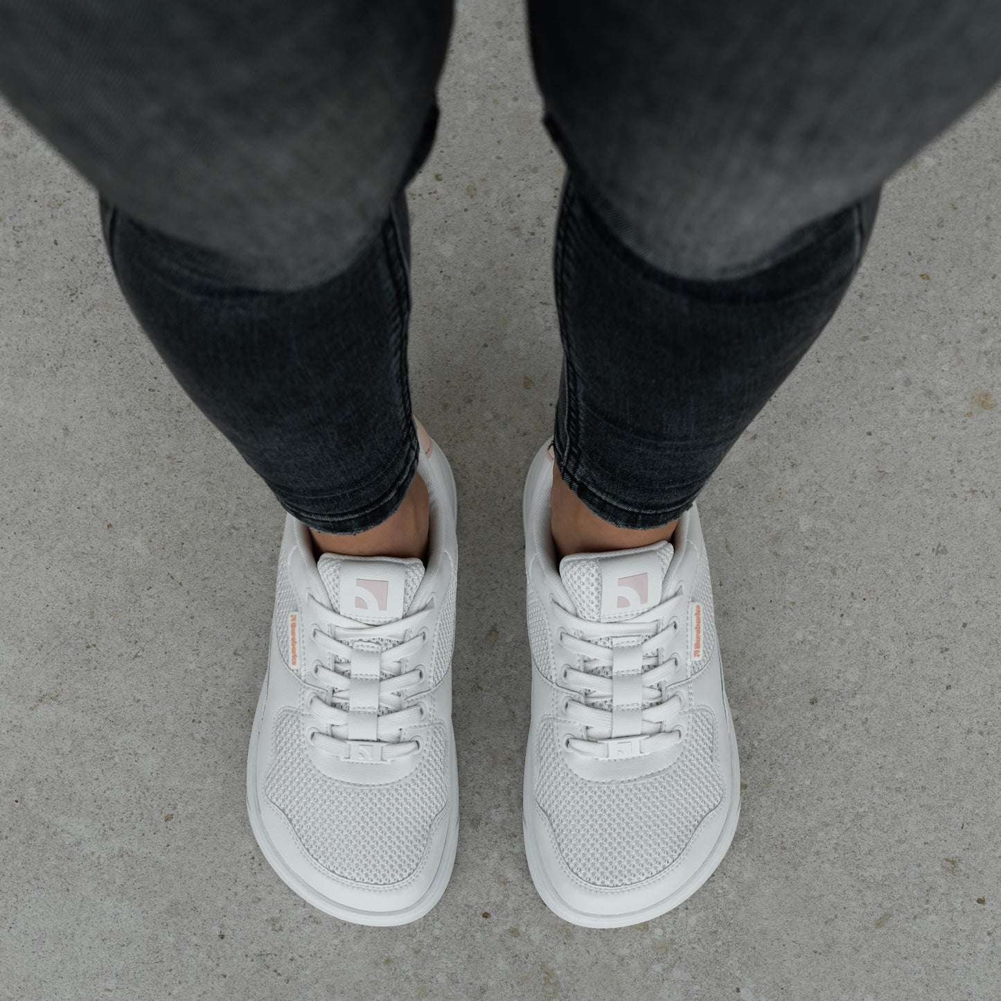 Barefoot Sneakers Barebarics Zing - Fresh - White & Coral Pink