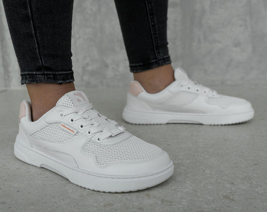 Barefoot Sneakers Barebarics Zing - Fresh - White & Coral Pink