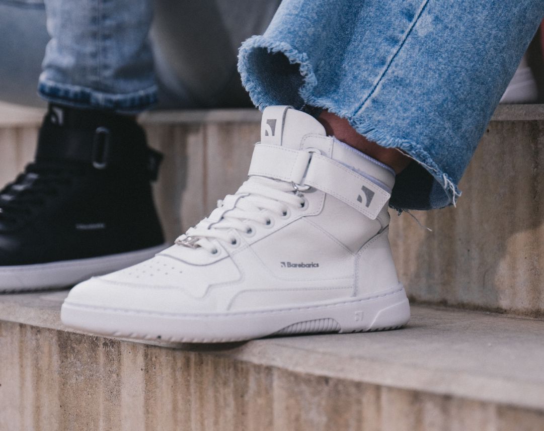 Barefoot Sneakers Barebarics Zing - High Top - All White (Sale)