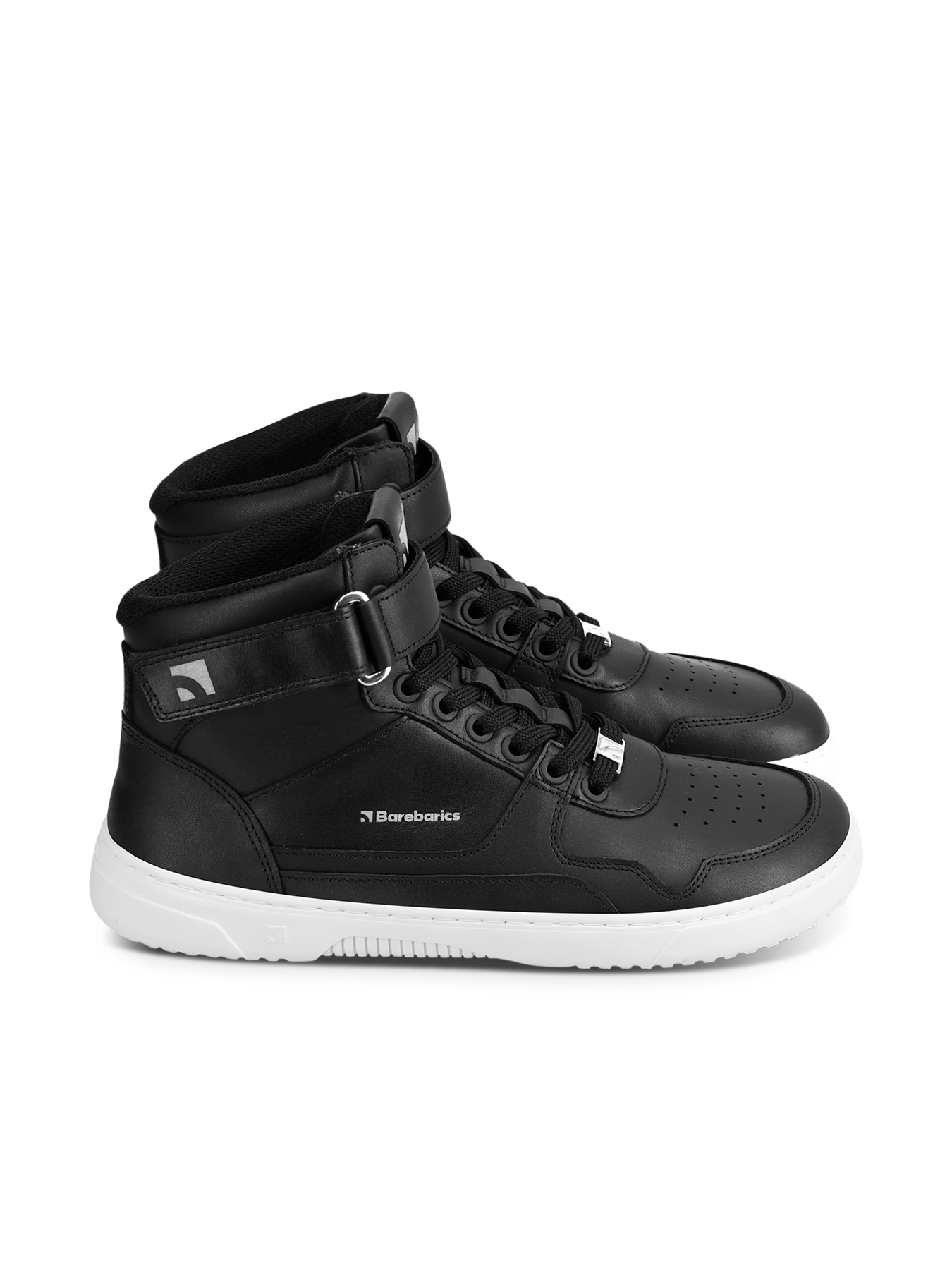 Barefoot Sneakers Barebarics Zing - High Top - Black & White - Leather