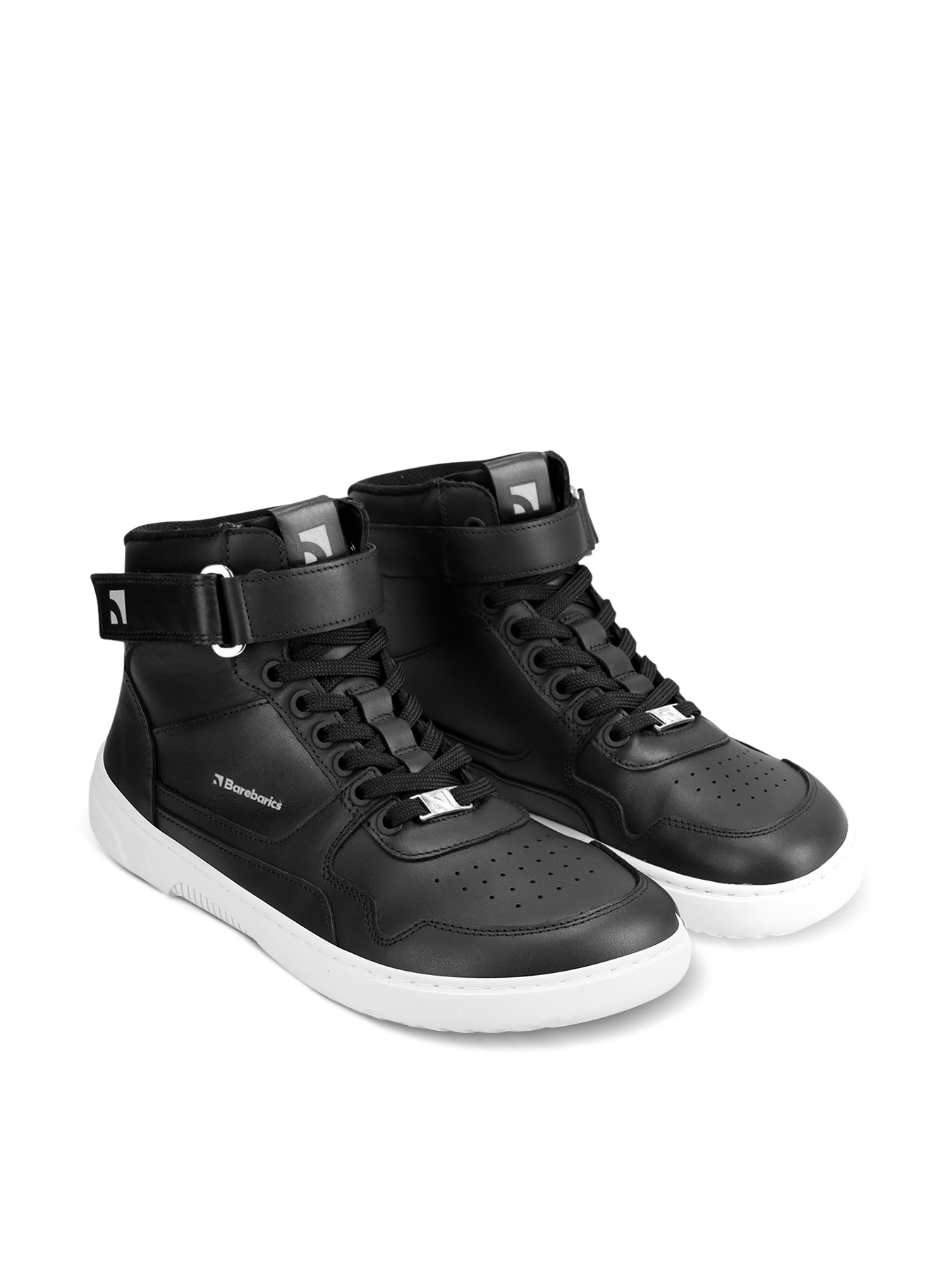 Barefoot Sneakers Barebarics Zing - High Top - Black & White - Leather