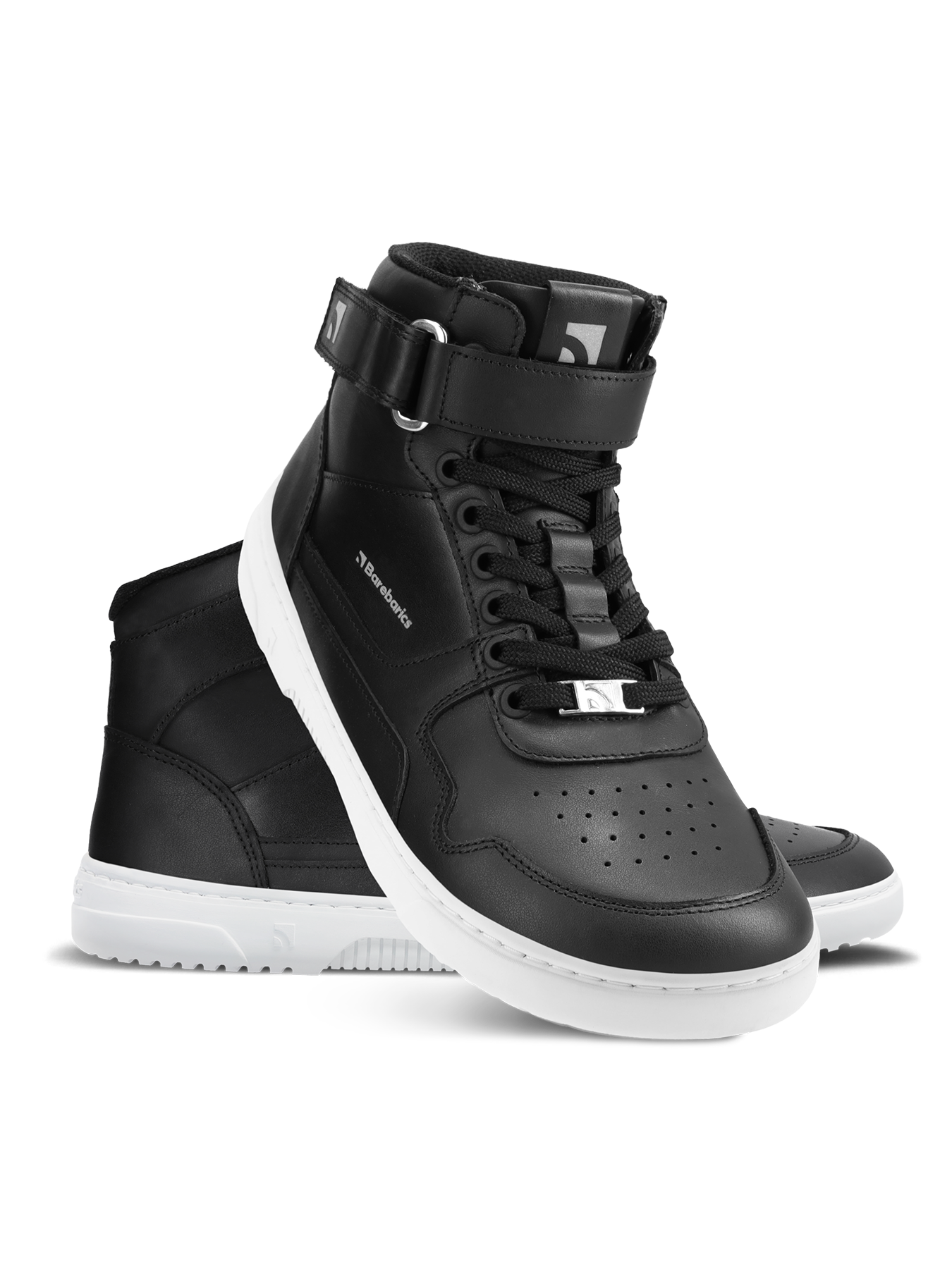Barefoot Sneakers Barebarics Zing - High Top - Black & White - Leather
