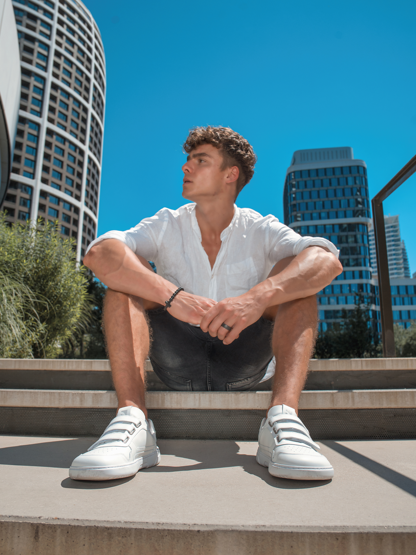 Barefoot Sneakers Barebarics Zing Velcro - All White - Leather