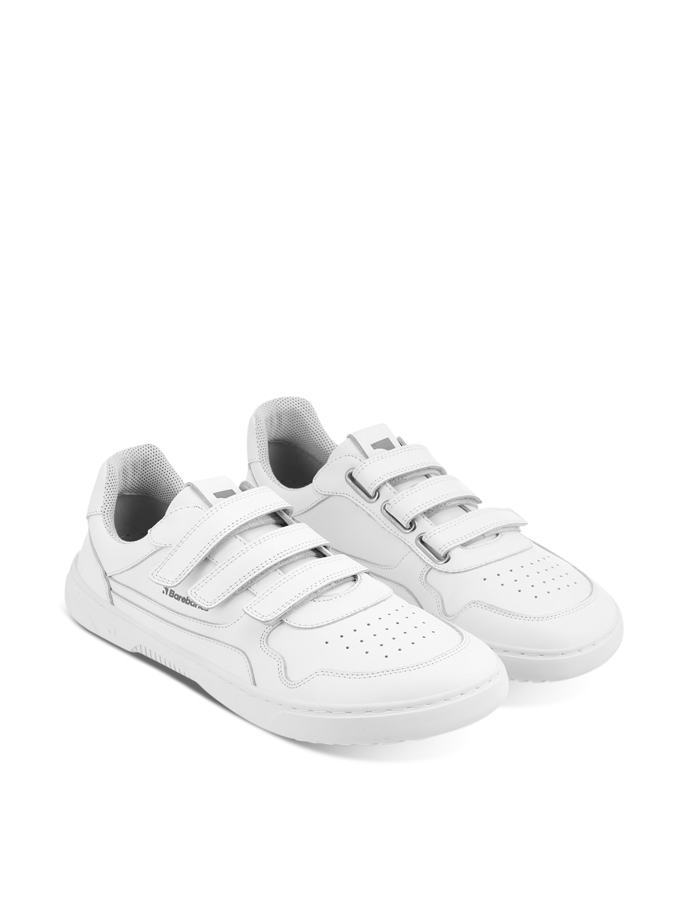 Barefoot Sneakers Barebarics Zing Velcro - All White - Leather