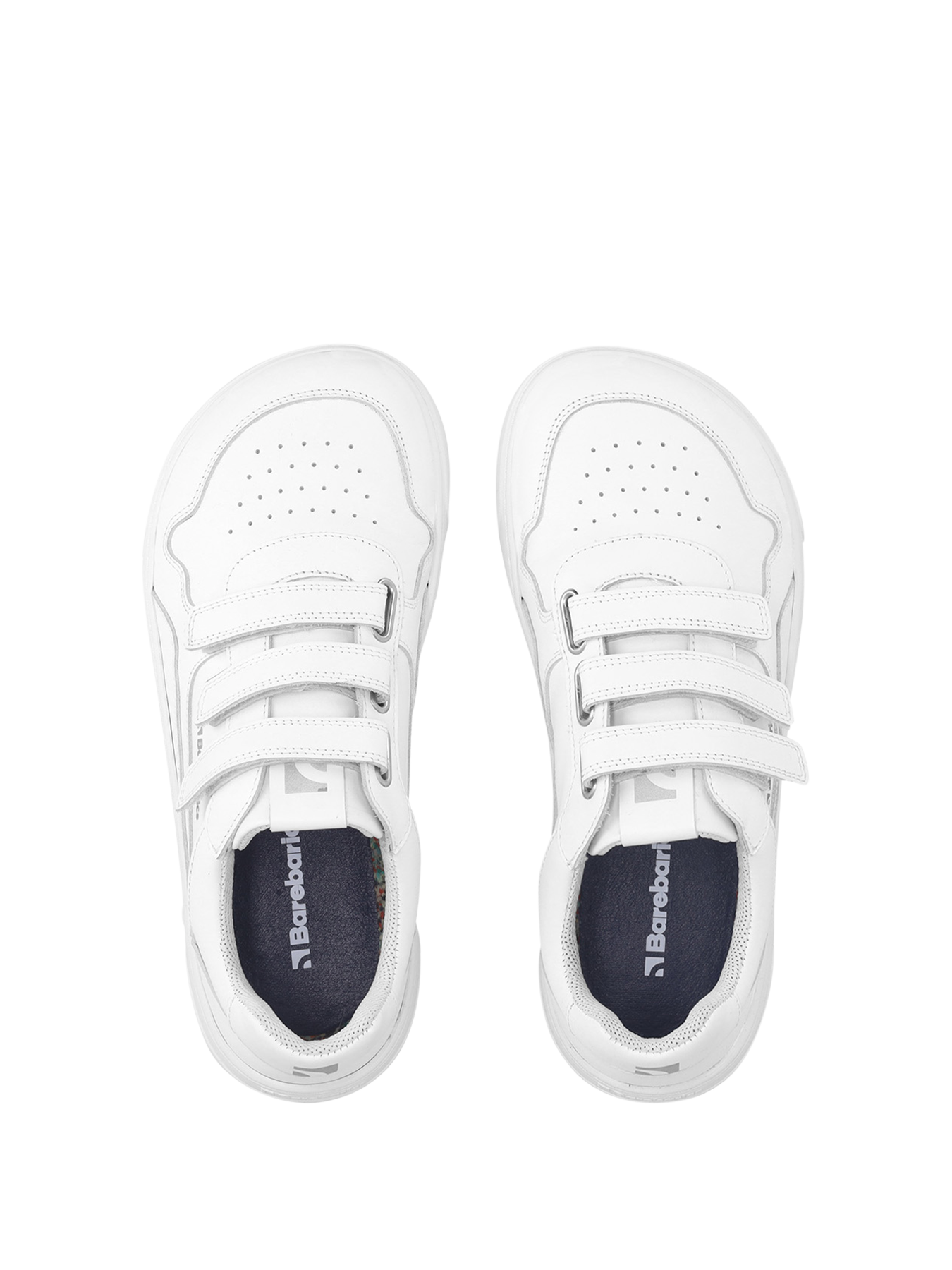 Barefoot Sneakers Barebarics Zing Velcro - All White - Leather