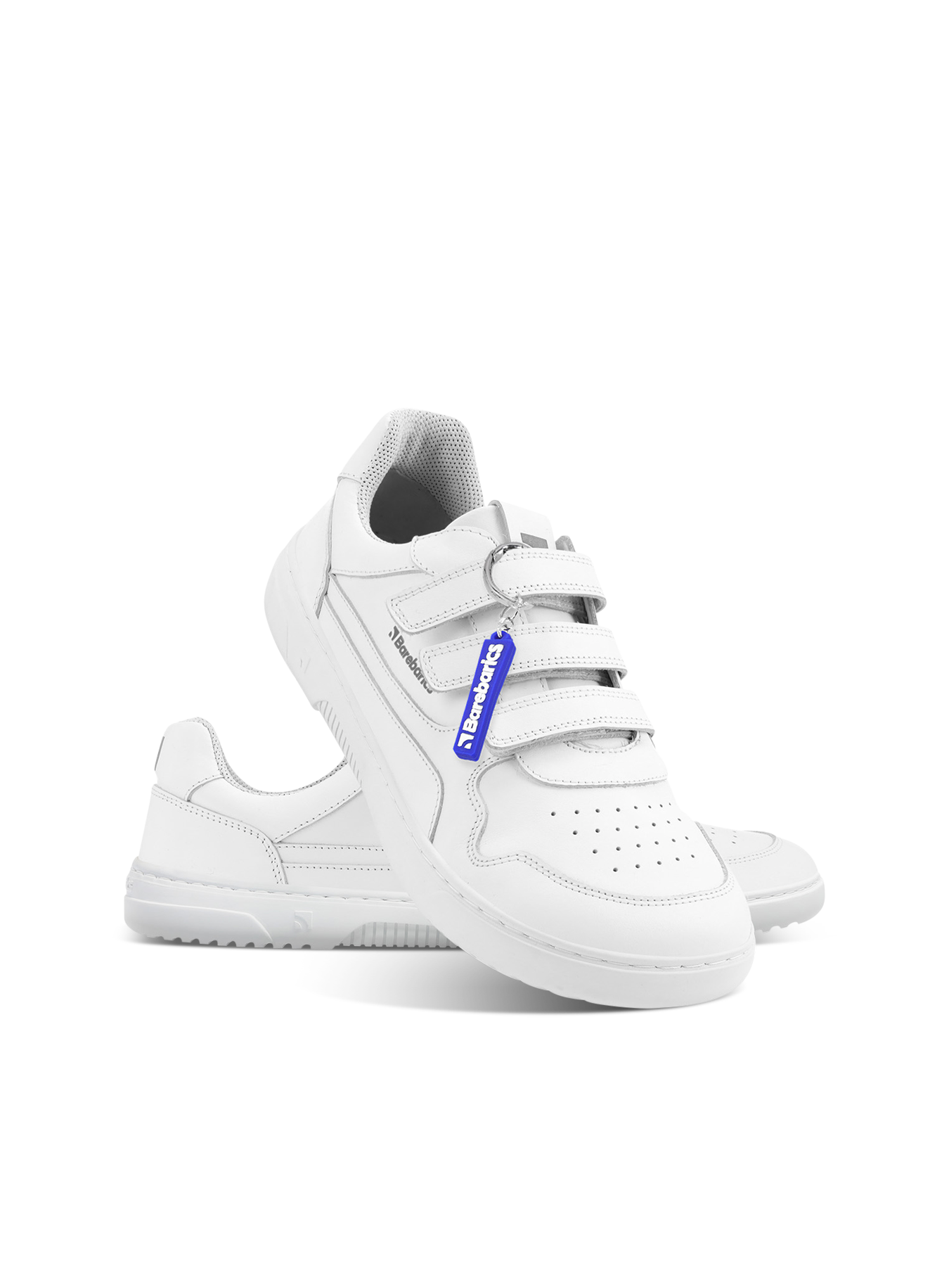 Barefoot Sneakers Barebarics Zing Velcro - All White - Leather