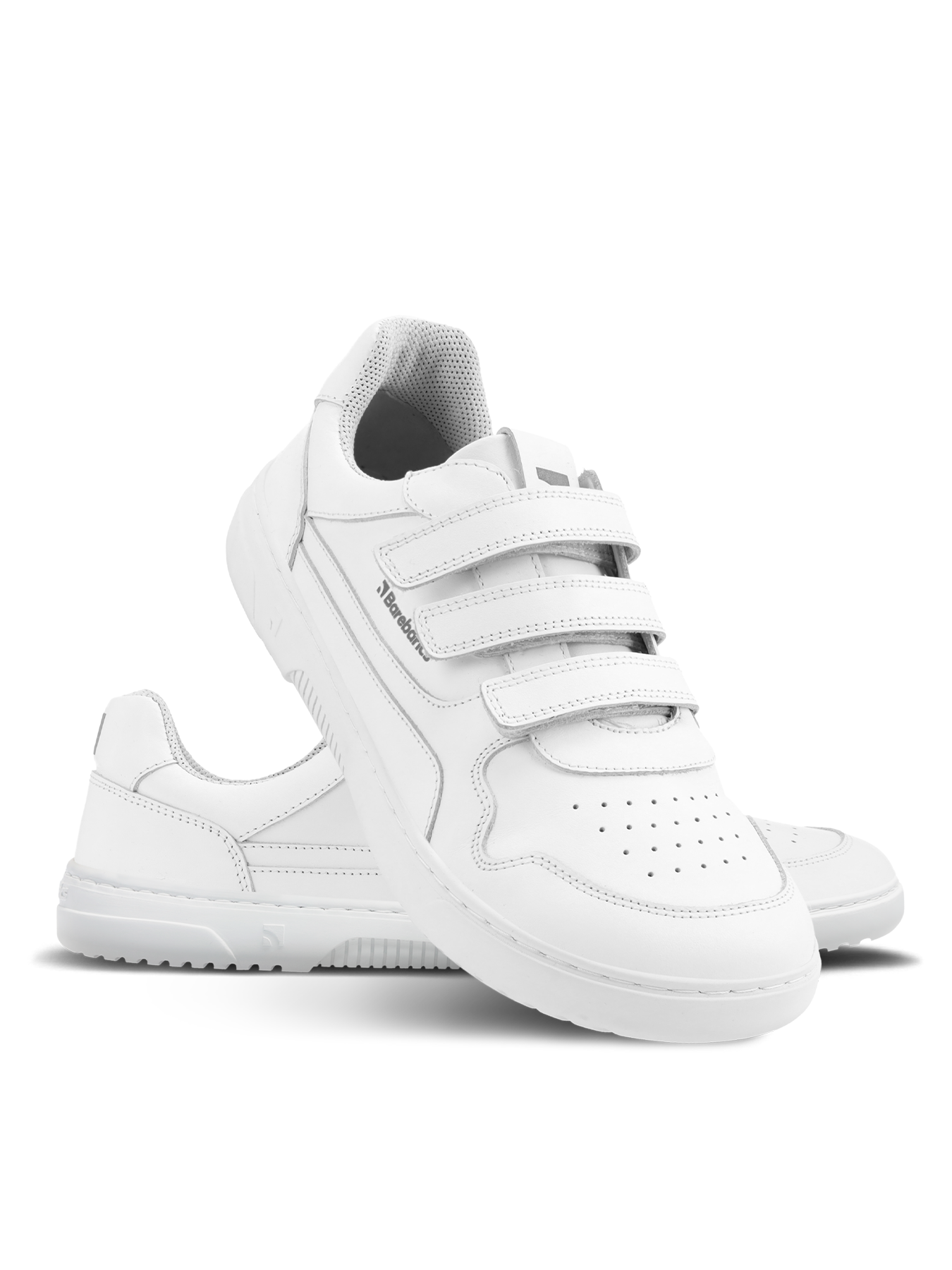 Barefoot Sneakers Barebarics Zing Velcro - All White - Leather