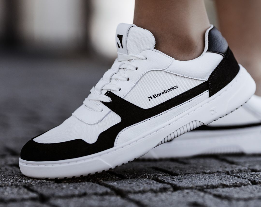 Barefoot Sneakers Barebarics - Zing - White & Black Vegan