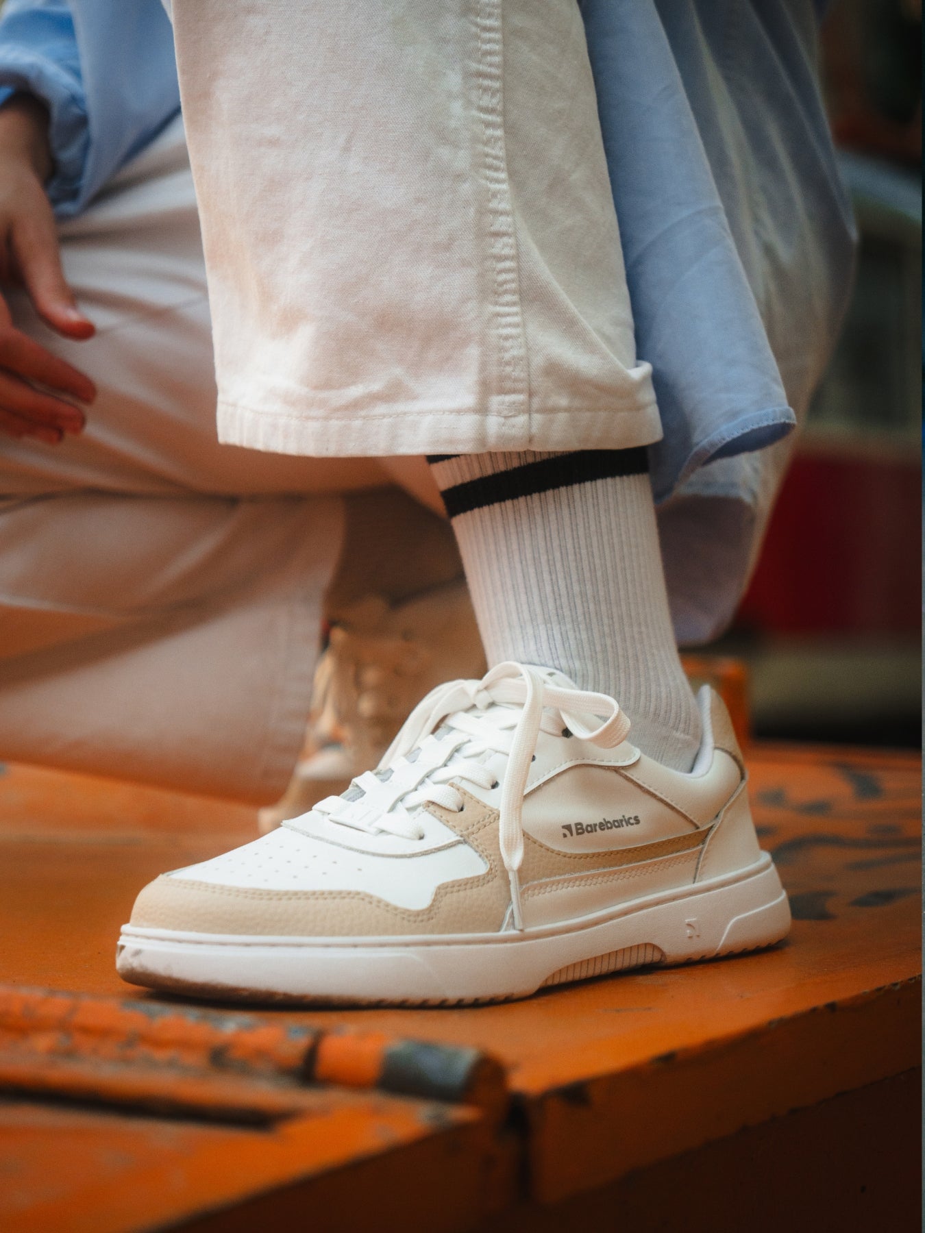 Barefoot Sneakers Barebarics Zing - White & Cream