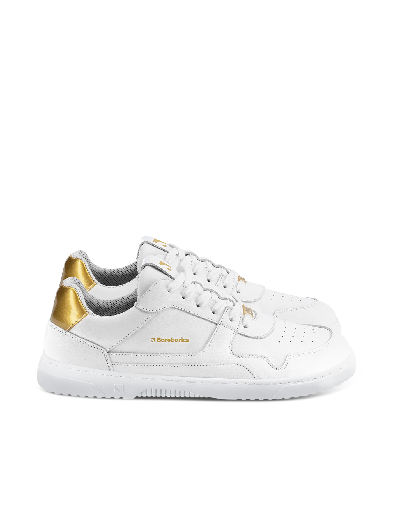 Barefoot Sneakers Barebarics Zing - White & Gold - Leather