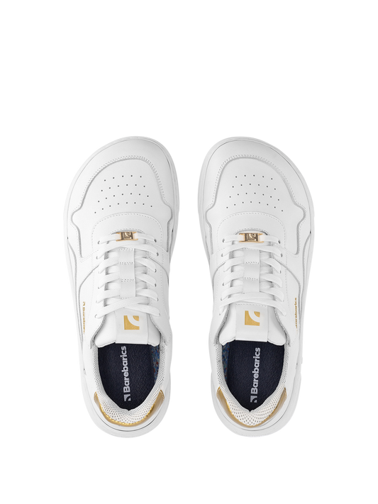 Barefoot Sneakers Barebarics Zing - White & Gold - Leather