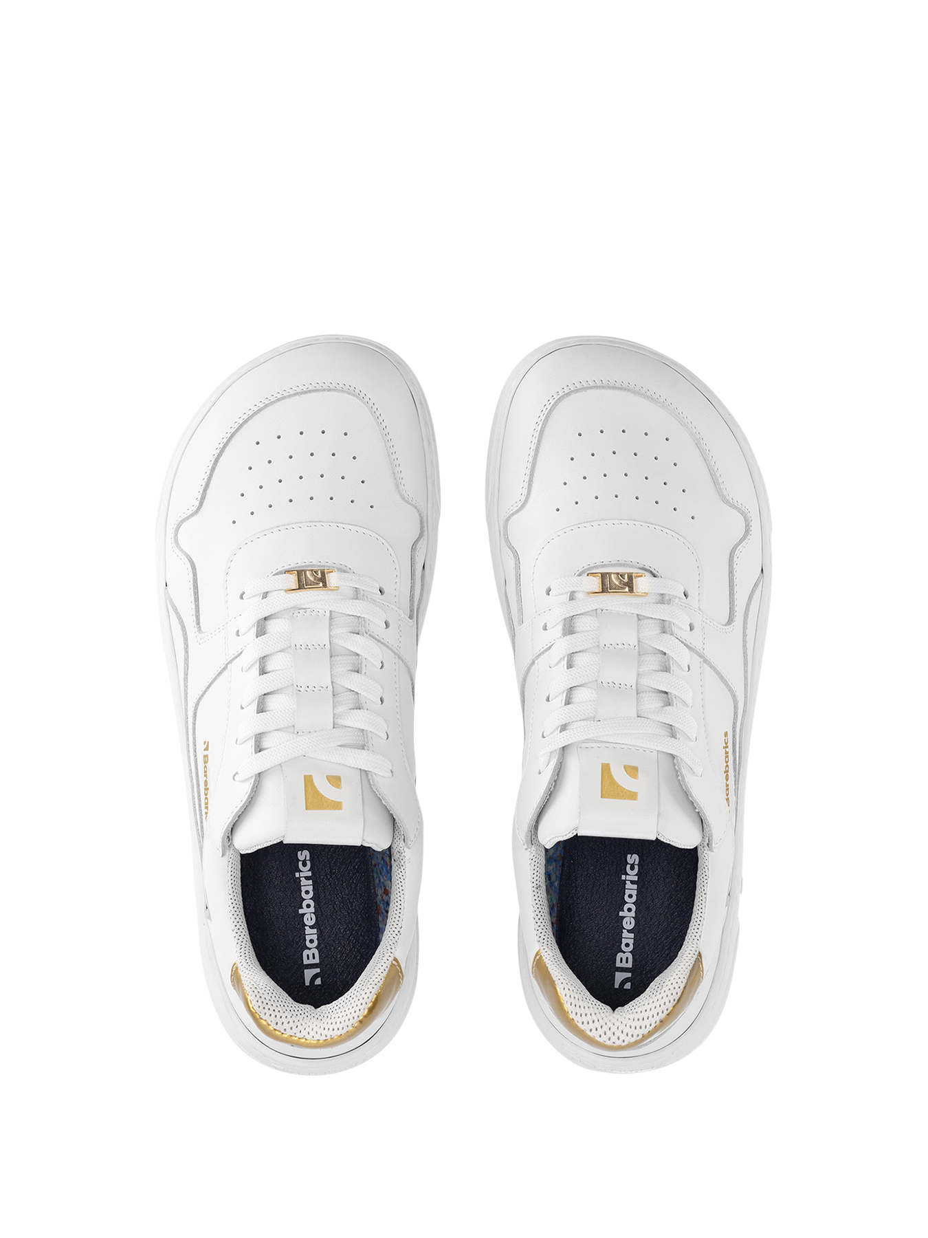 Barefoot Sneakers Barebarics Zing - White & Gold - Leather