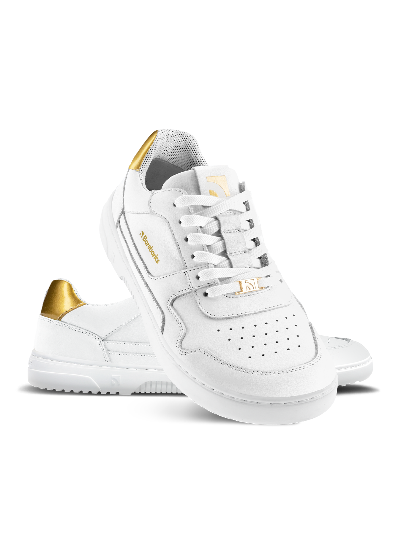 Barefoot Sneakers Barebarics Zing - White & Gold - Leather