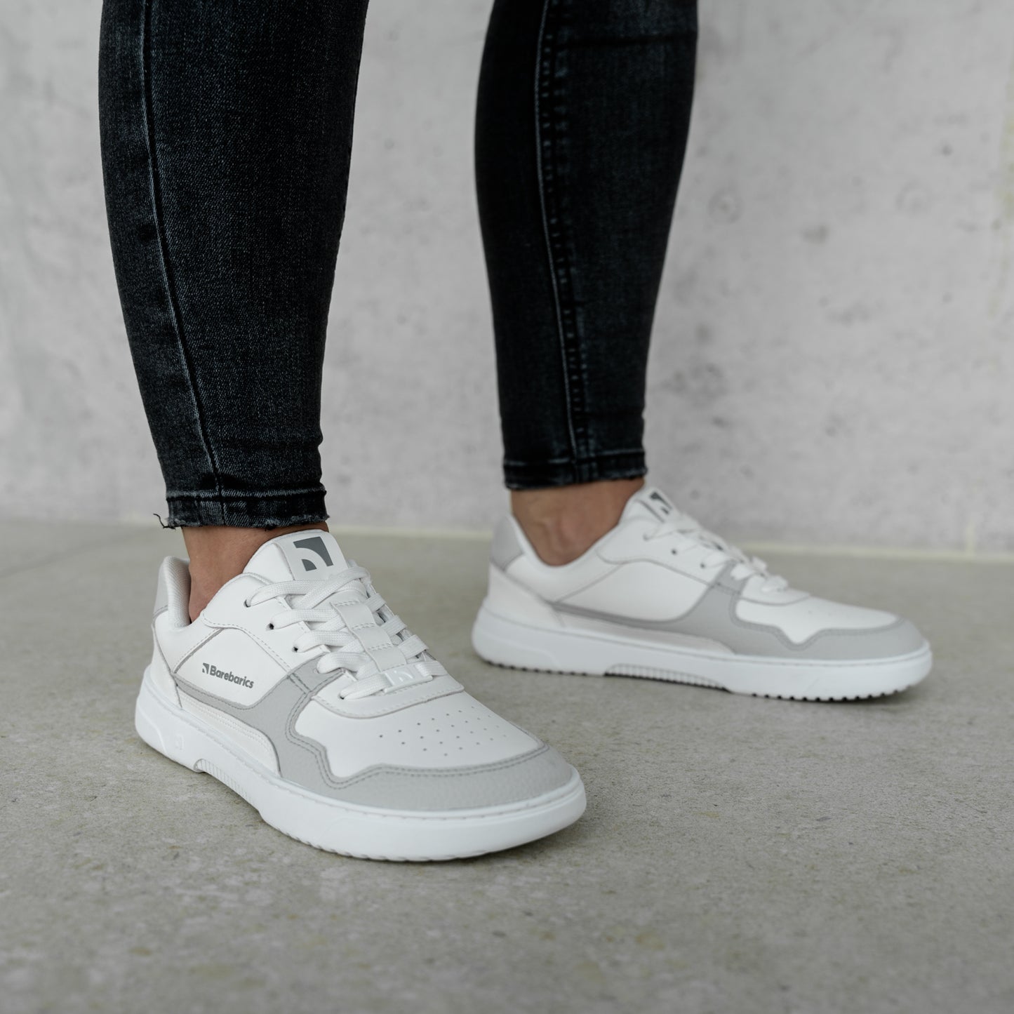 Barefoot Sneakers Barebarics Zing - White & Light Grey