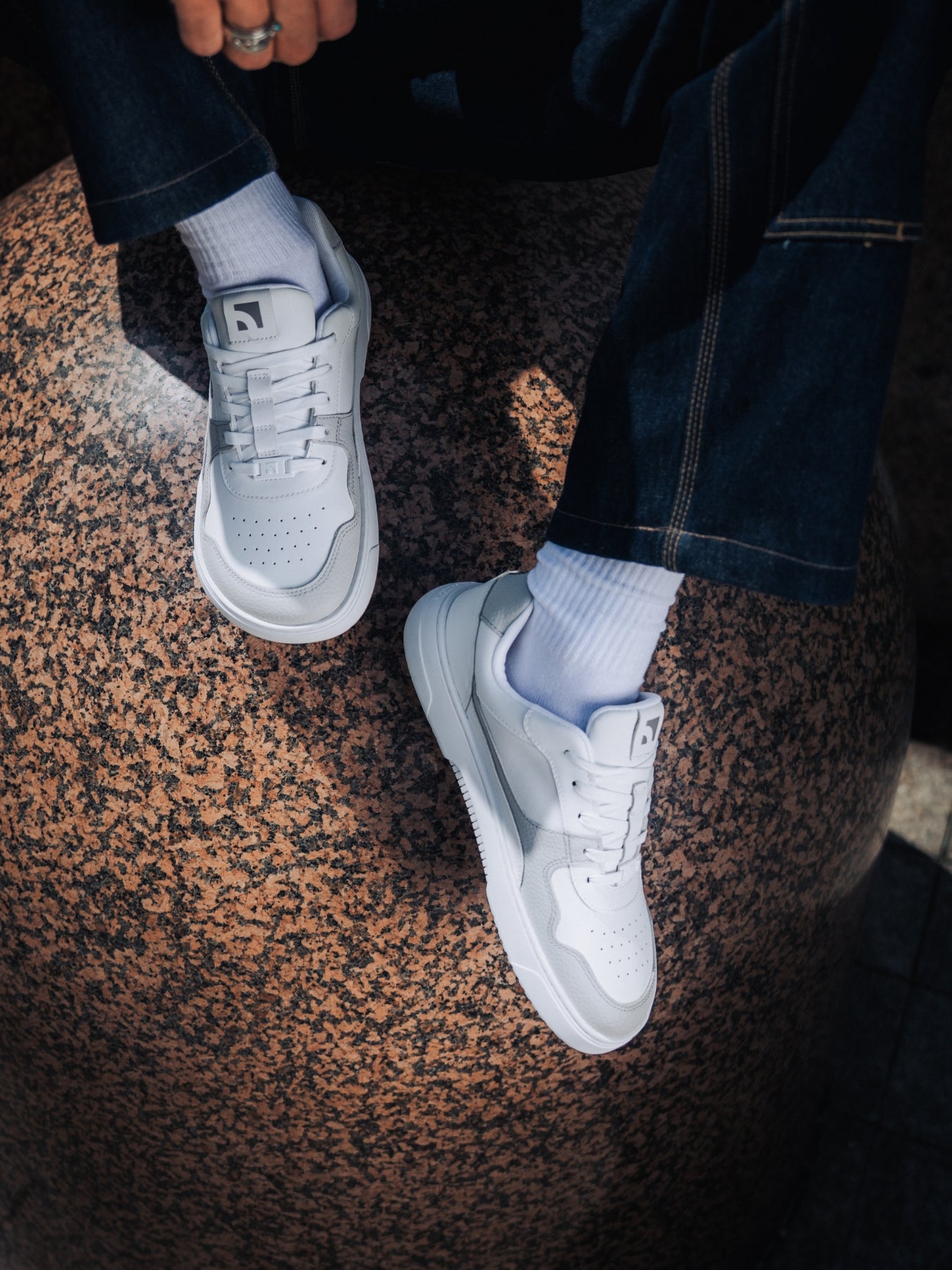 Barefoot Sneakers Barebarics Zing - White & Light Grey