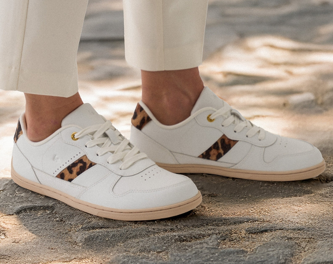 Baskets pieds nus Be Lenka Cellestia - Blanc et léopard