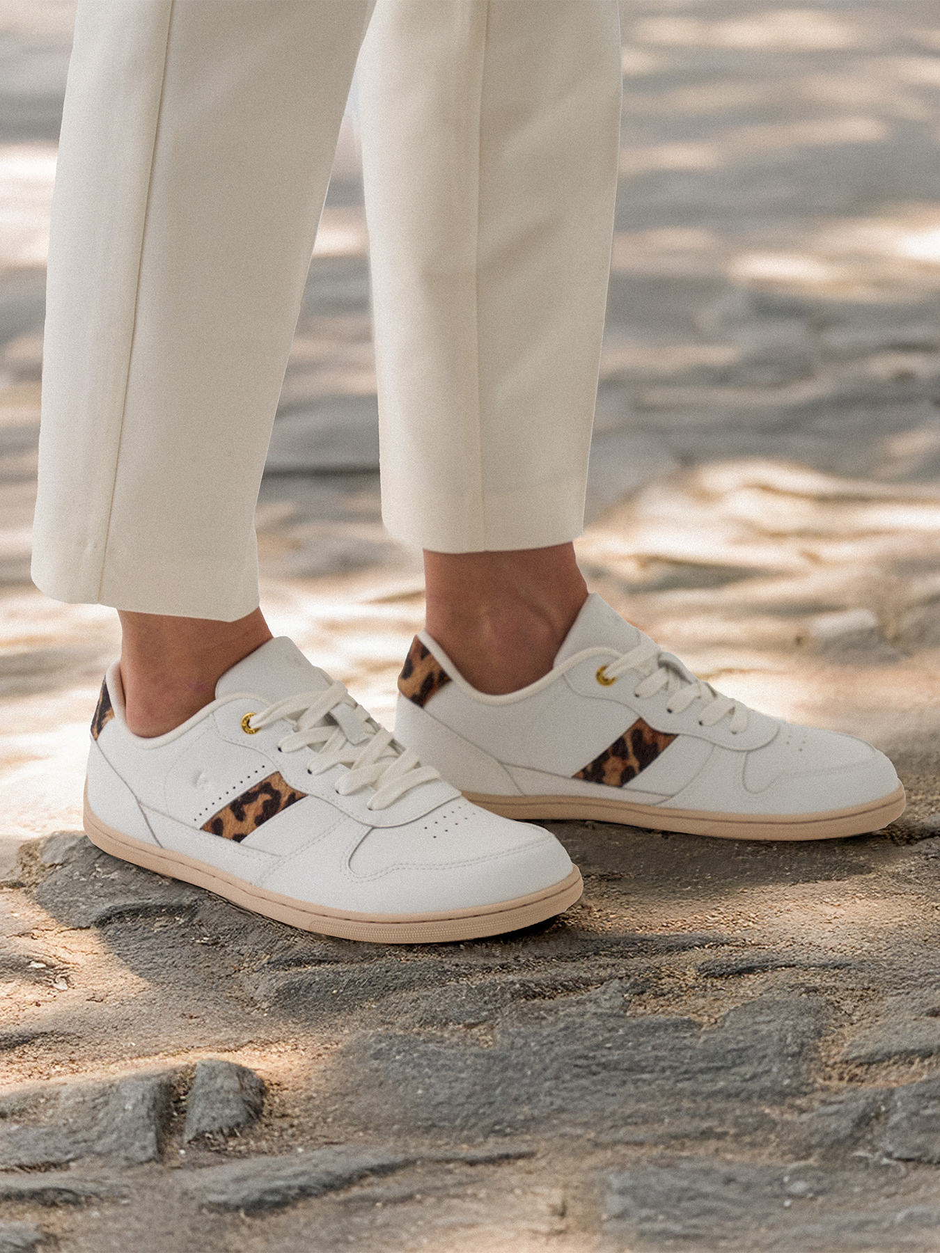 Baskets pieds nus Be Lenka Cellestia - Blanc et léopard