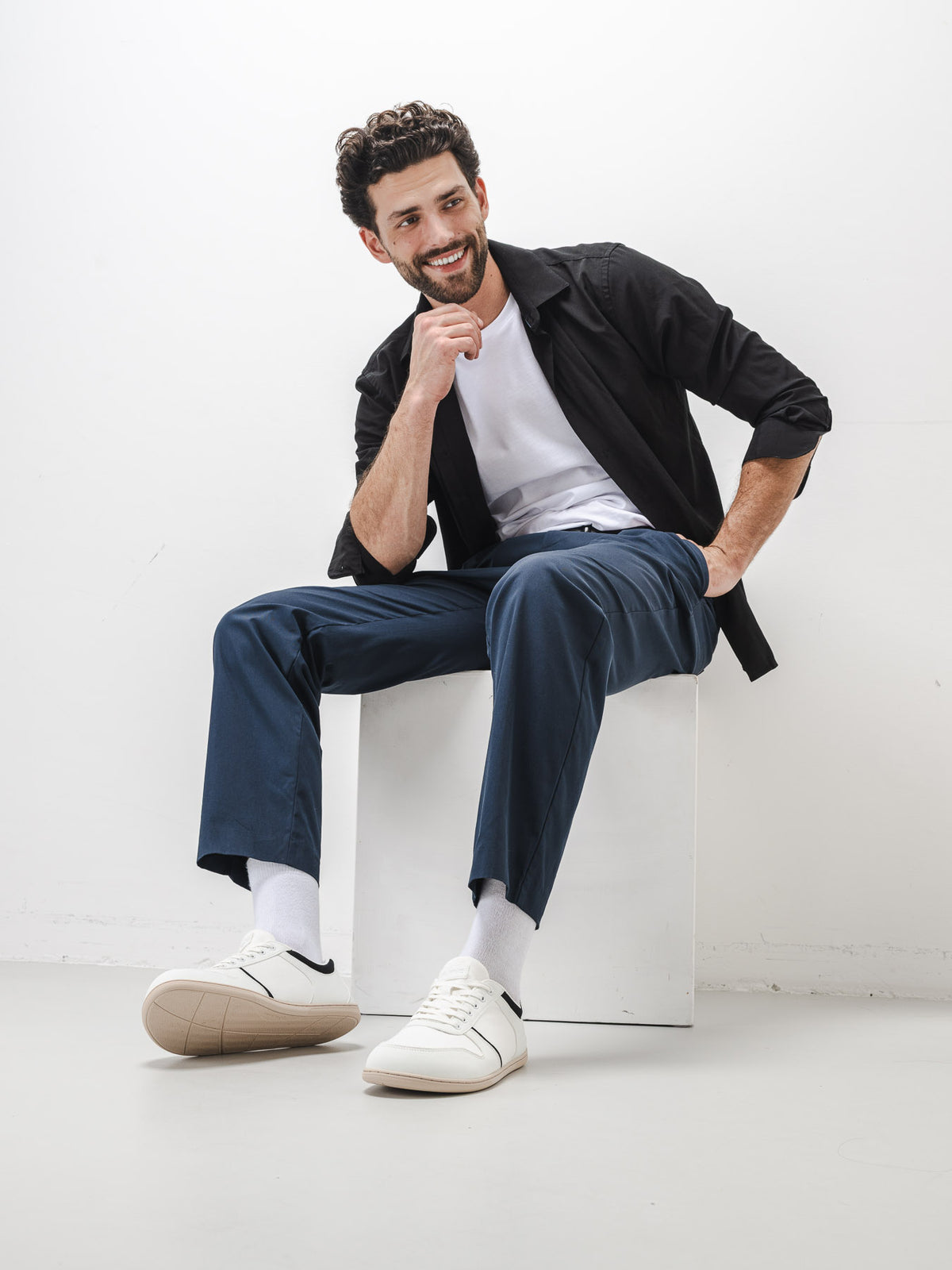 Barefoot Sneakers - Be Lenka Echo - White & Black Vegan