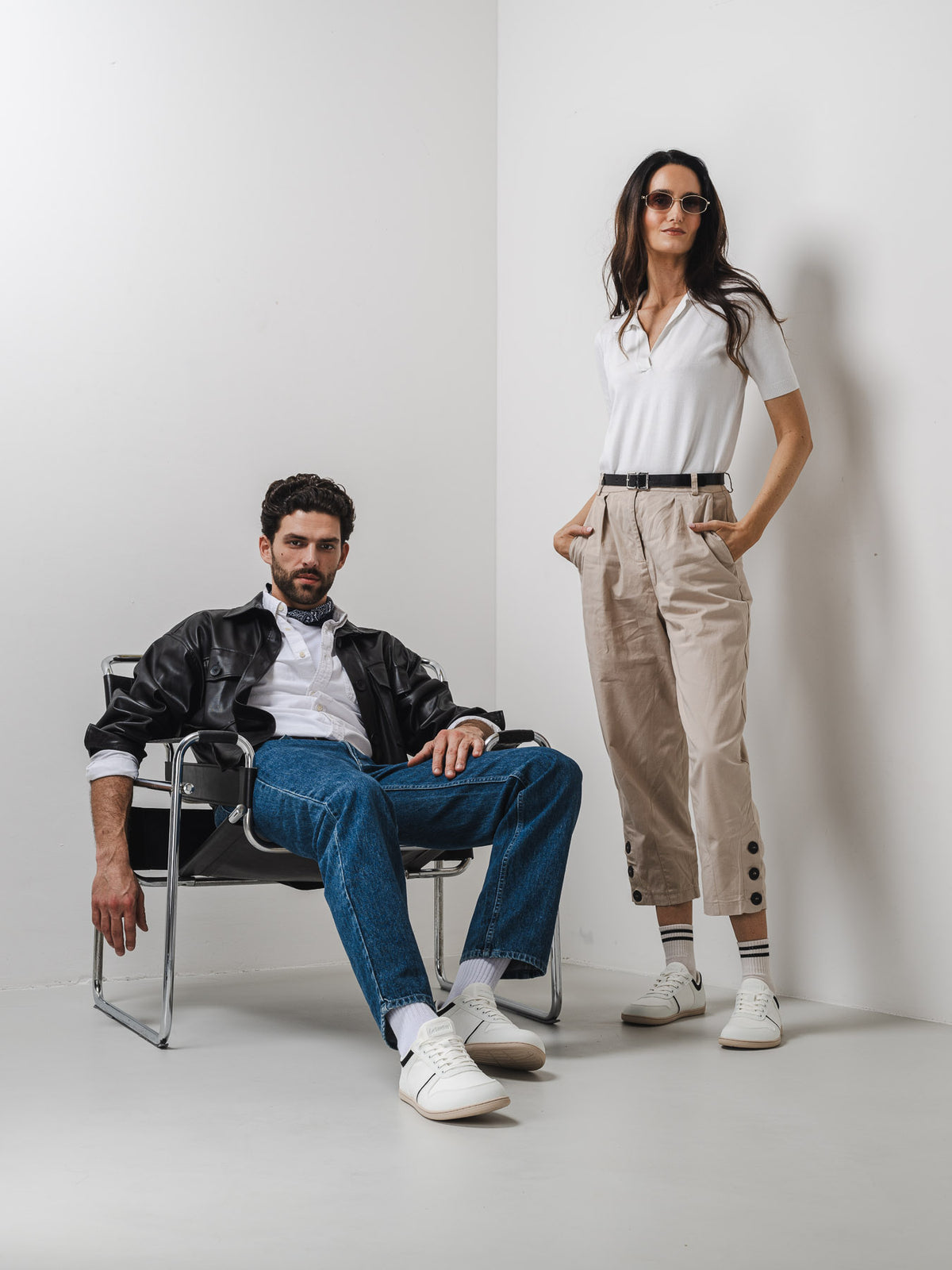 Barefoot Sneakers - Be Lenka Echo - White & Black Vegan