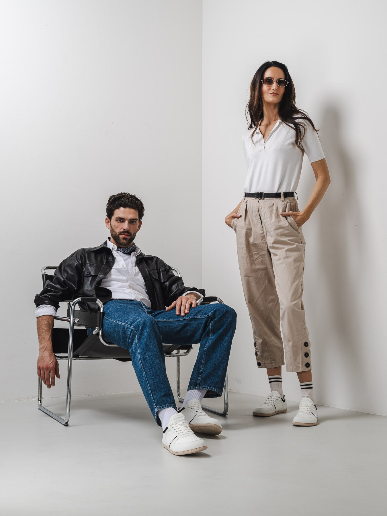Barefoot Sneakers - Be Lenka Echo - White & Black Vegan