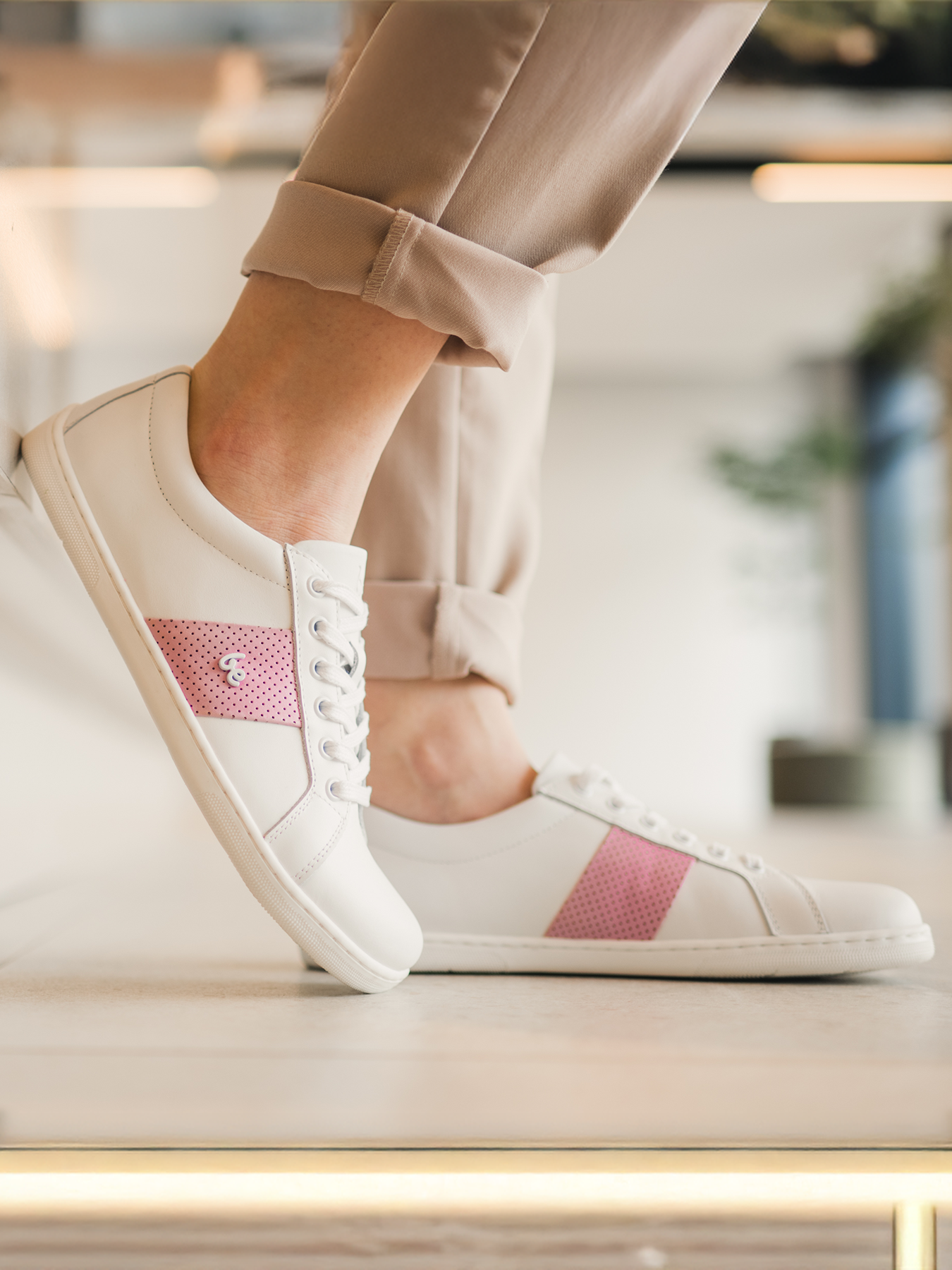 Barefoot Sneakers Be Lenka Elite - White & Pink