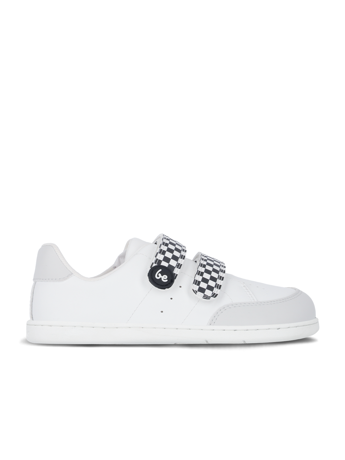 Kids barefoot sneakers Be Lenka Energise Kids - White & Checkerboard