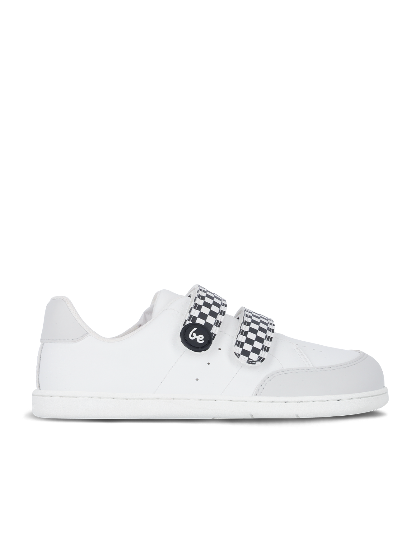 Kids barefoot sneakers Be Lenka Energise Kids - White & Checkerboard