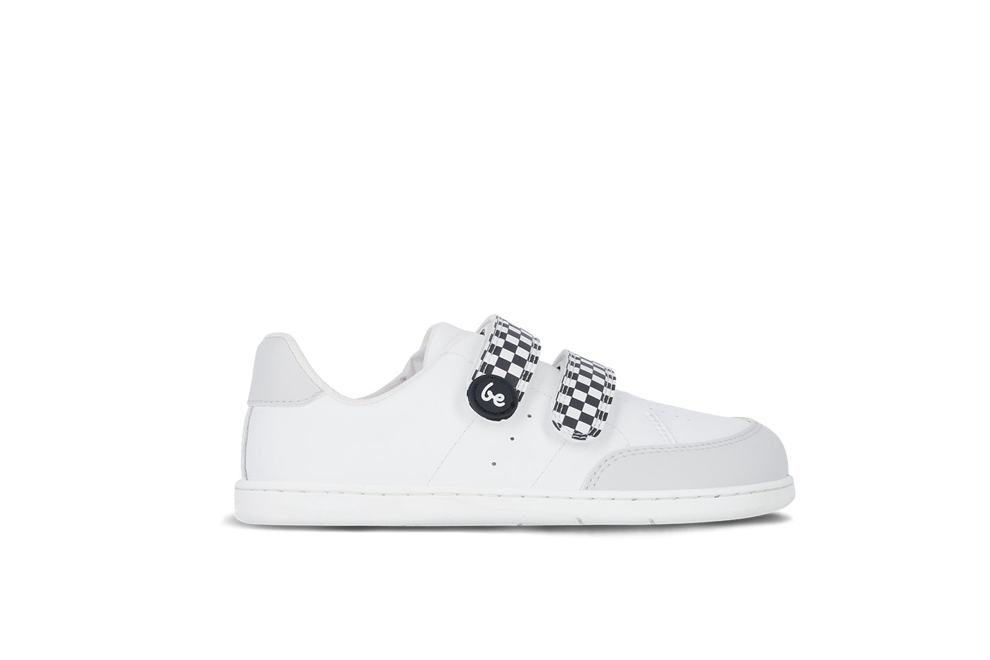 Kids barefoot sneakers Be Lenka Energise Kids - White & Checkerboard