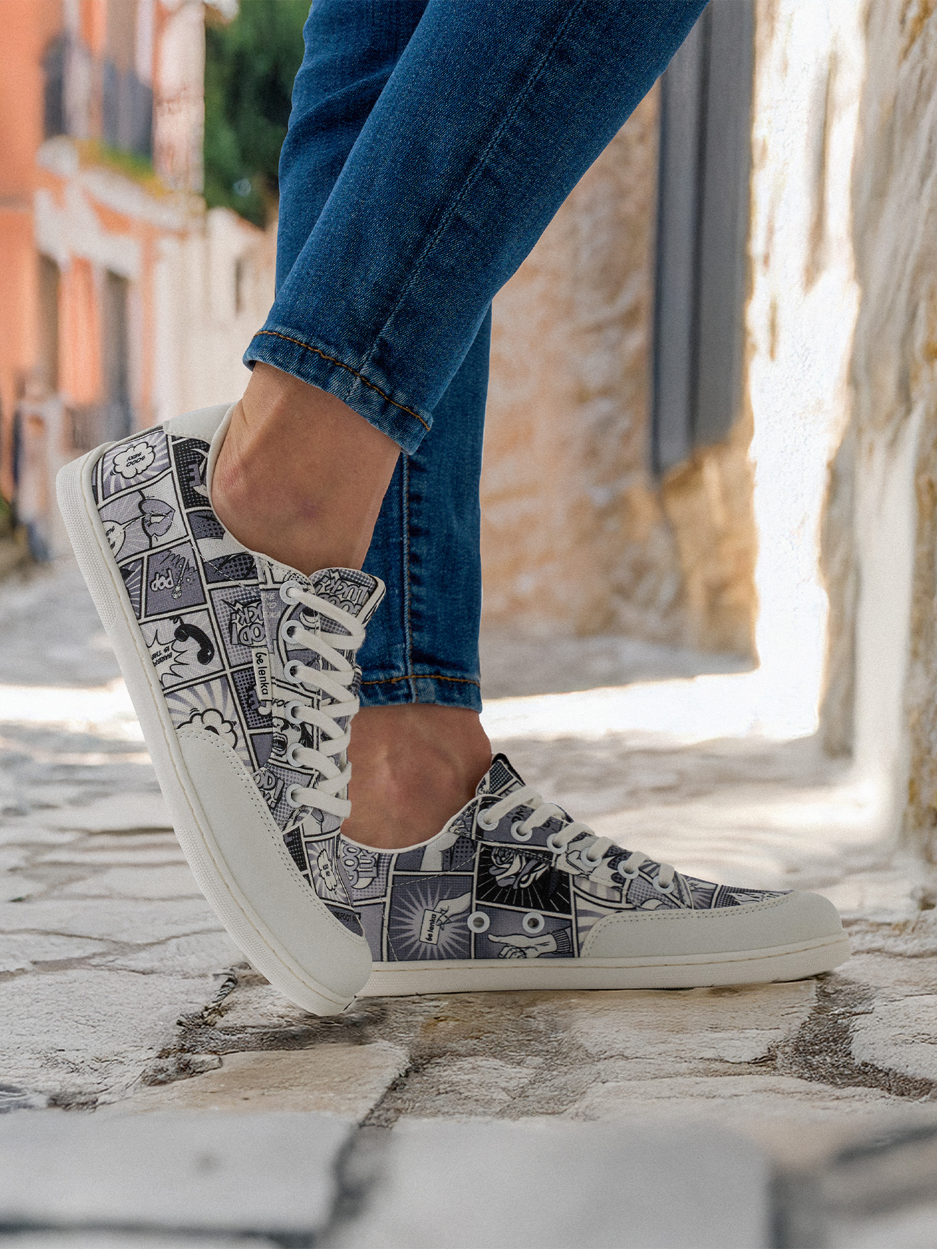 Barefoot Sneakers Be Lenka Rebound - Comics Black & White