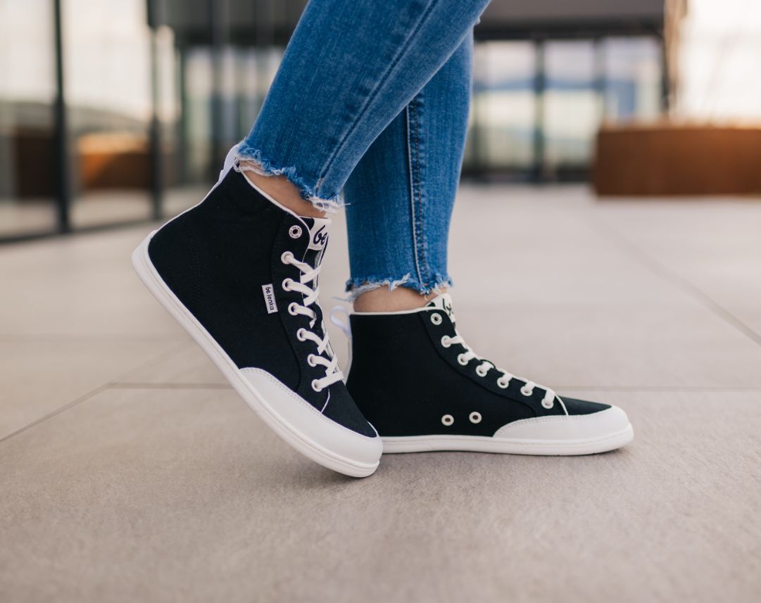 Baskets pieds nus Be Lenka Rebound - Montantes - Noir et blanc