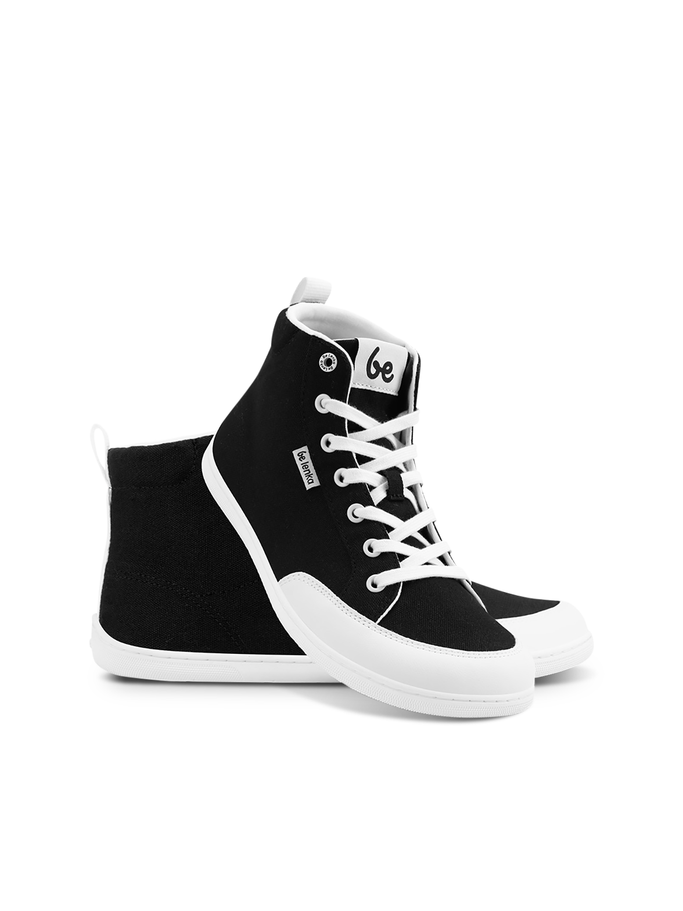 Baskets pieds nus Be Lenka Rebound - Montantes - Noir et blanc