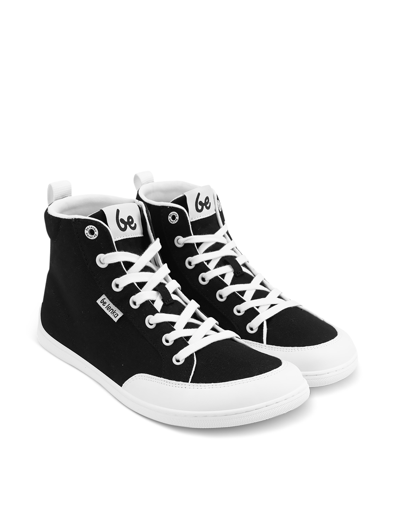 Baskets pieds nus Be Lenka Rebound - Montantes - Noir et blanc