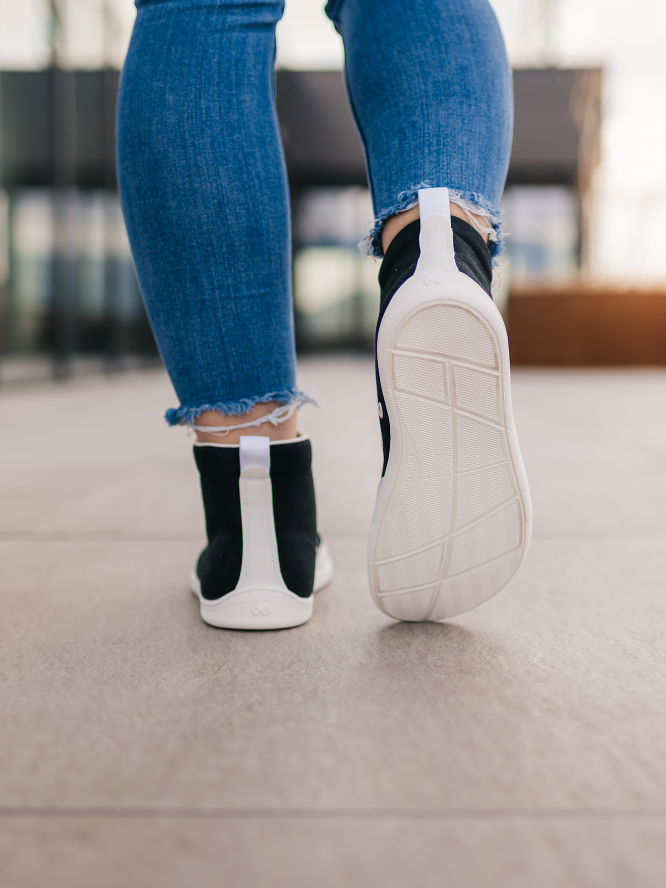 Baskets pieds nus Be Lenka Rebound - Montantes - Noir et blanc