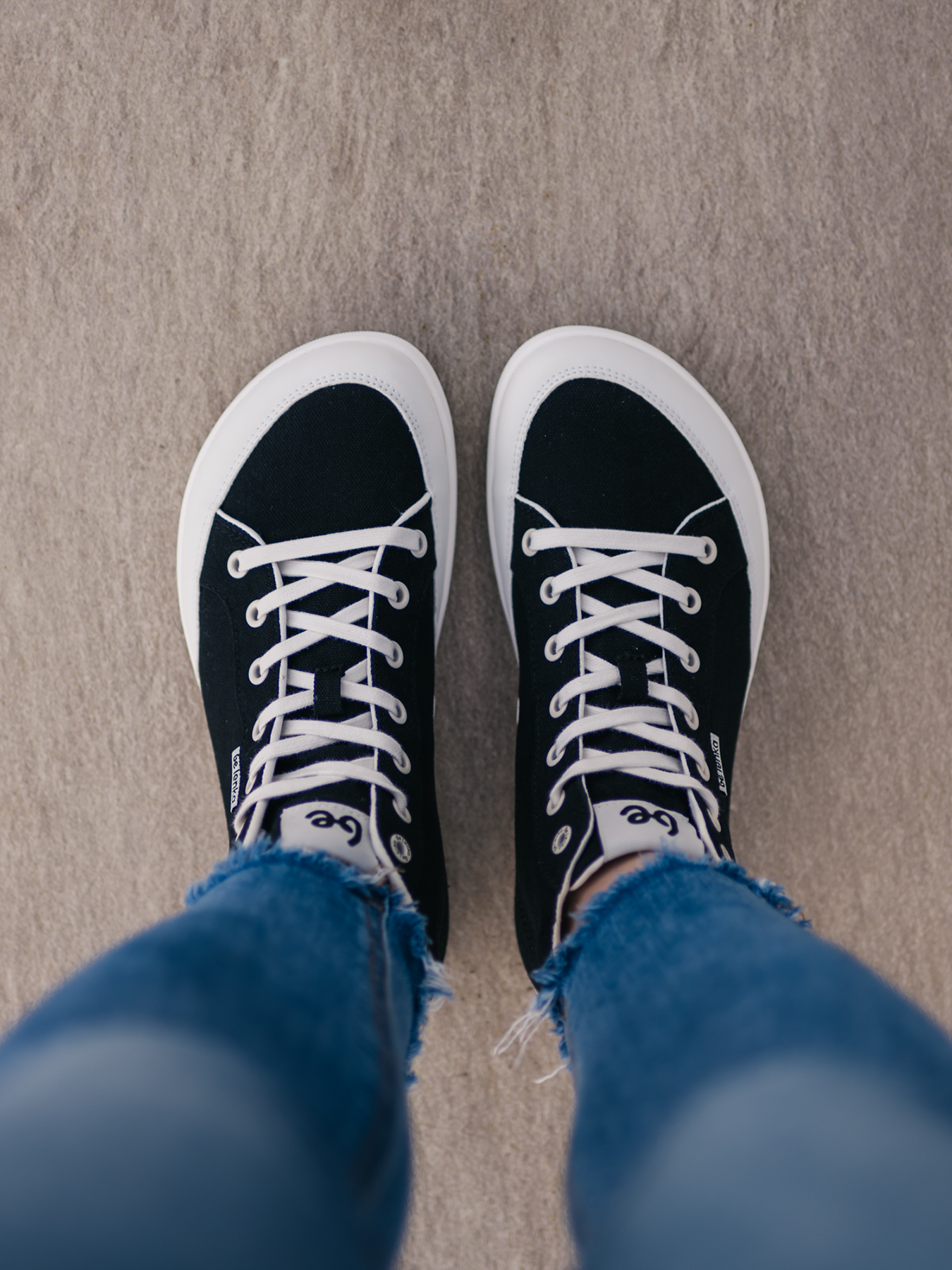 Baskets pieds nus Be Lenka Rebound - Montantes - Noir et blanc