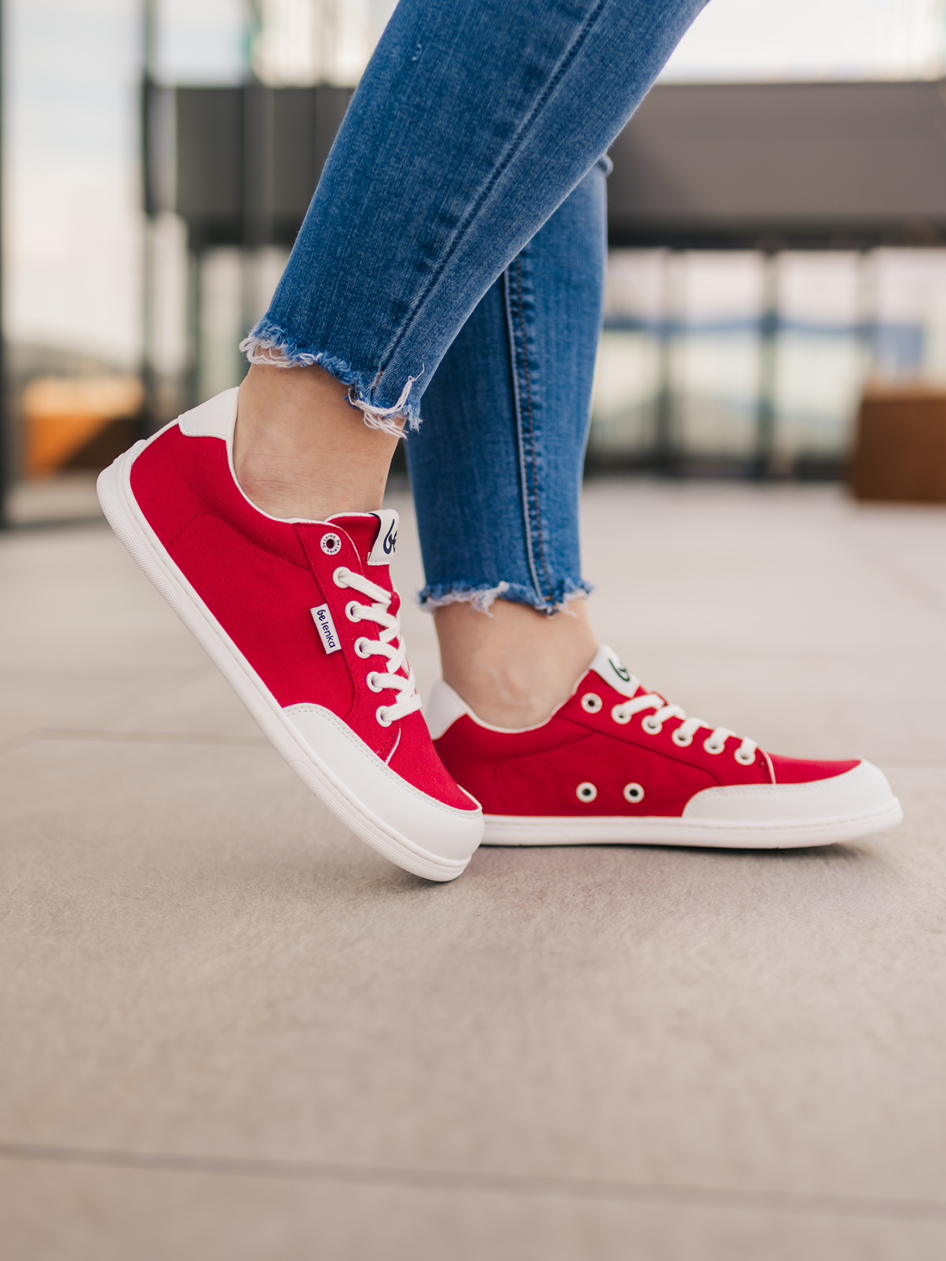 Baskets pieds nus Be Lenka Rebound - Rouge et blanc
