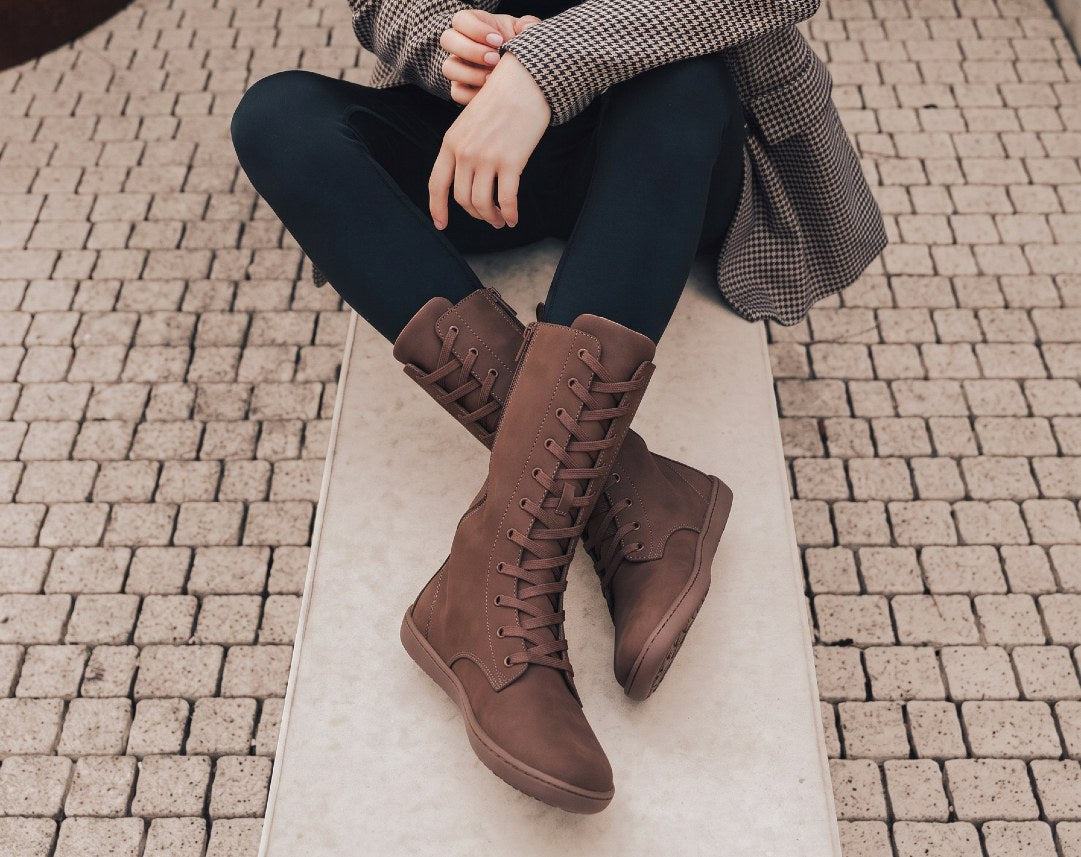 Barefoot Lace-Up Boots Be Lenka Evon - Dark Brown