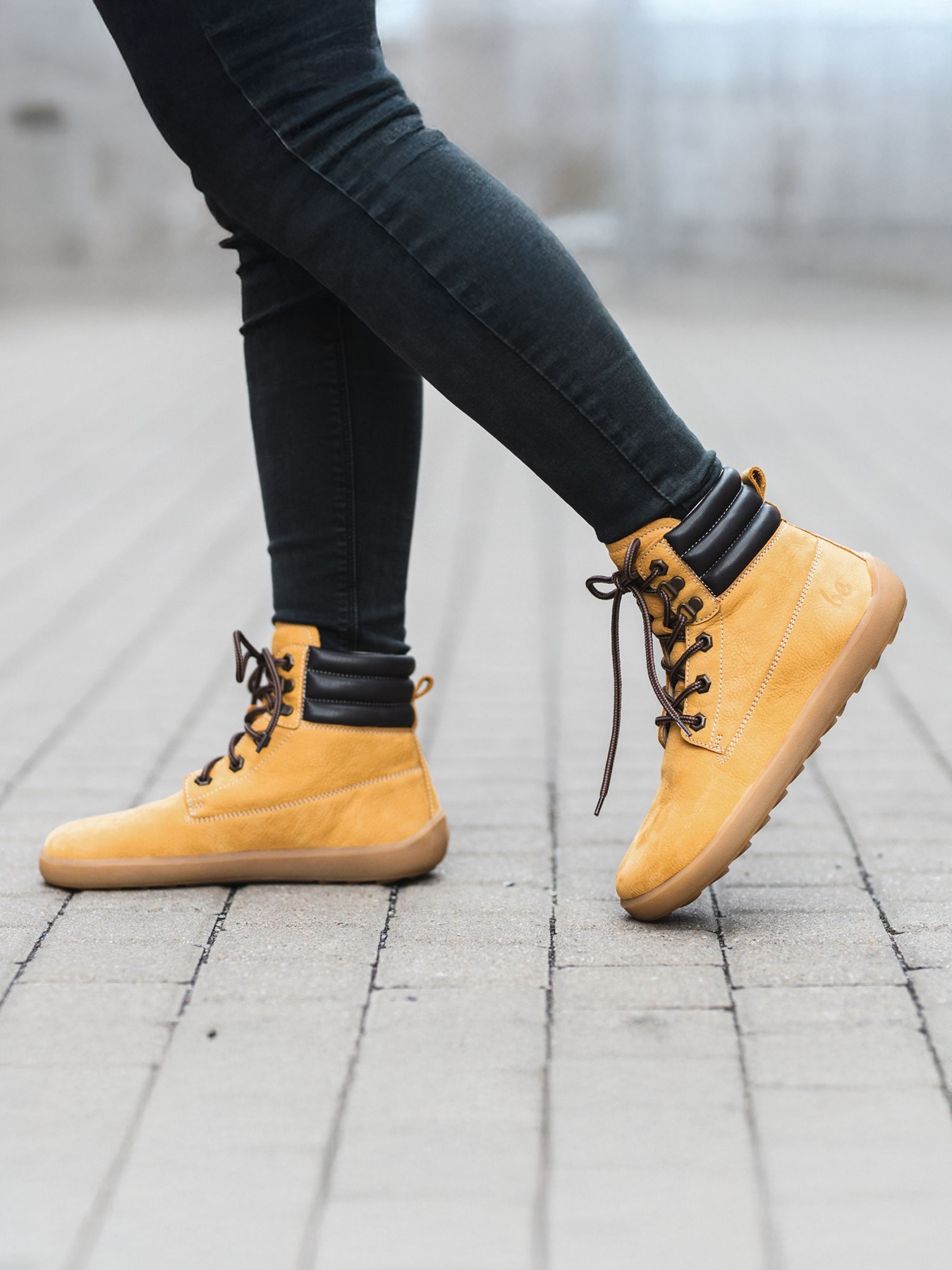 Bottes pieds nus Be Lenka Nevada Neo - Moutarde
